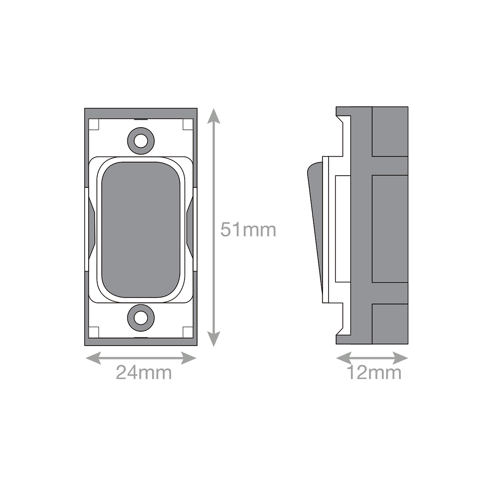 Grid switch module - 20A DP switch engraved 