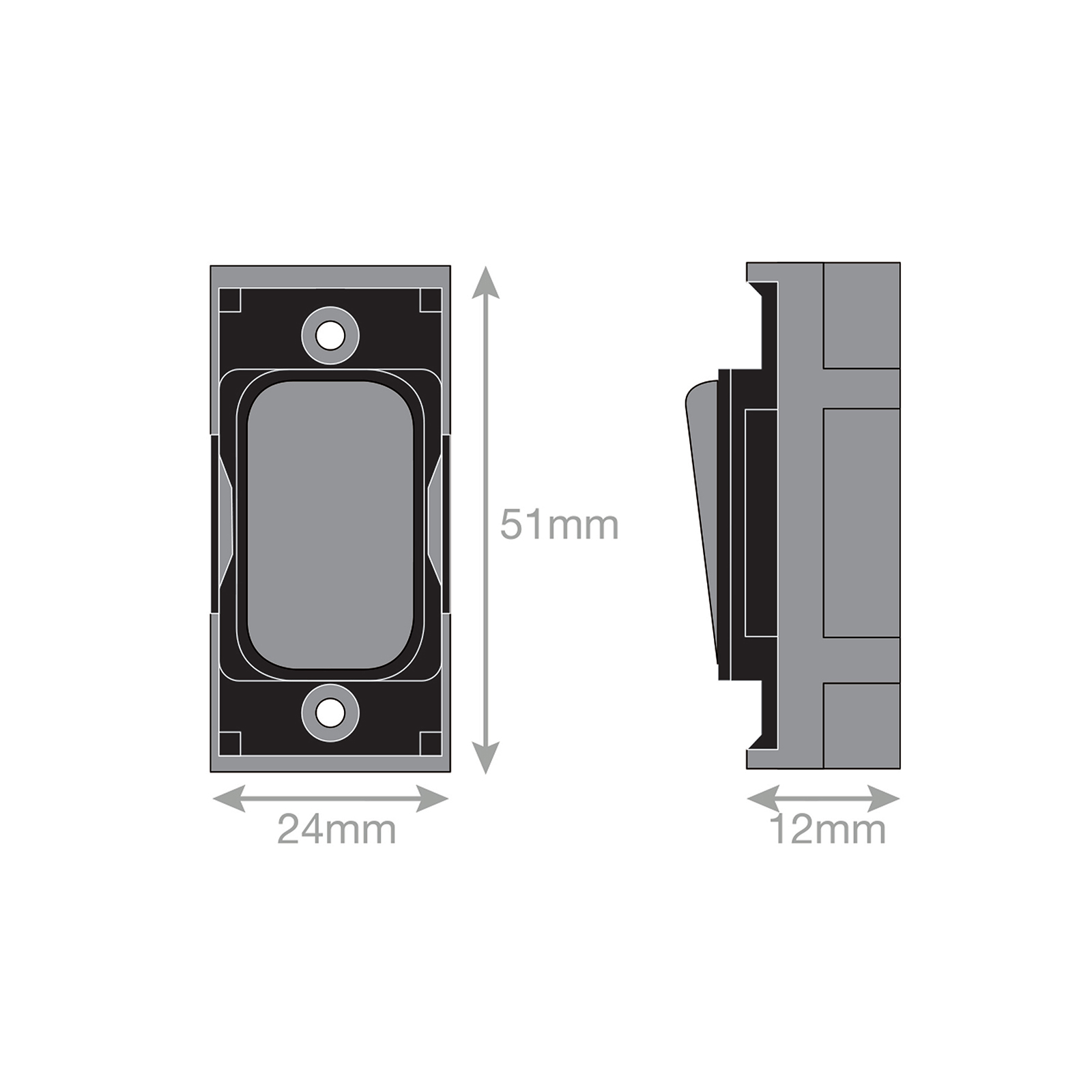 Grid switch module - 20A DP switch engraved 