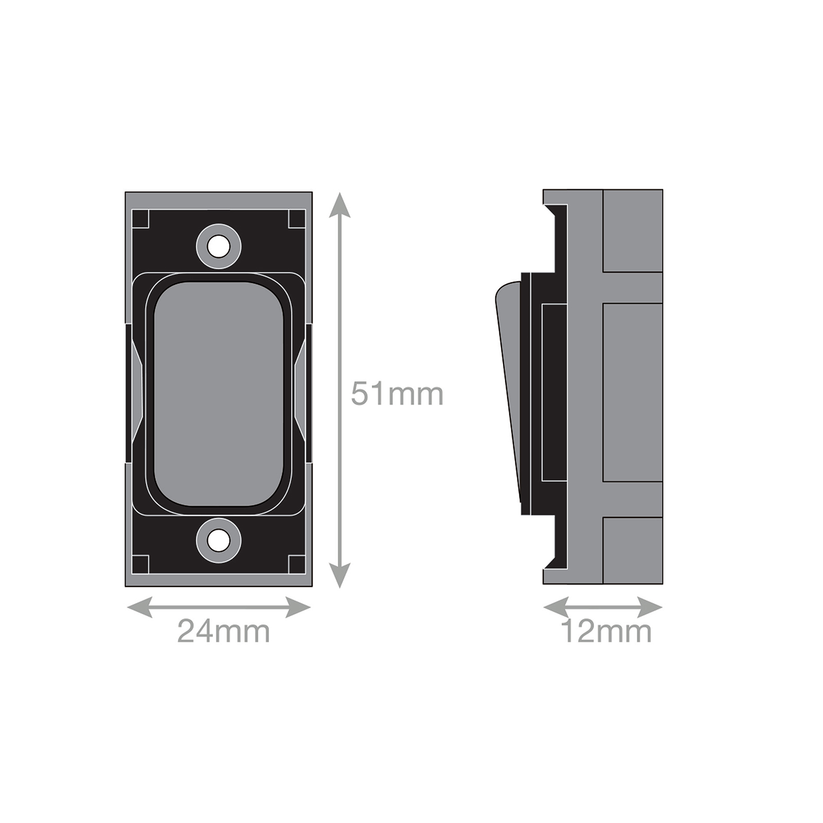 Grid switch module - 20A DP switch engraved 