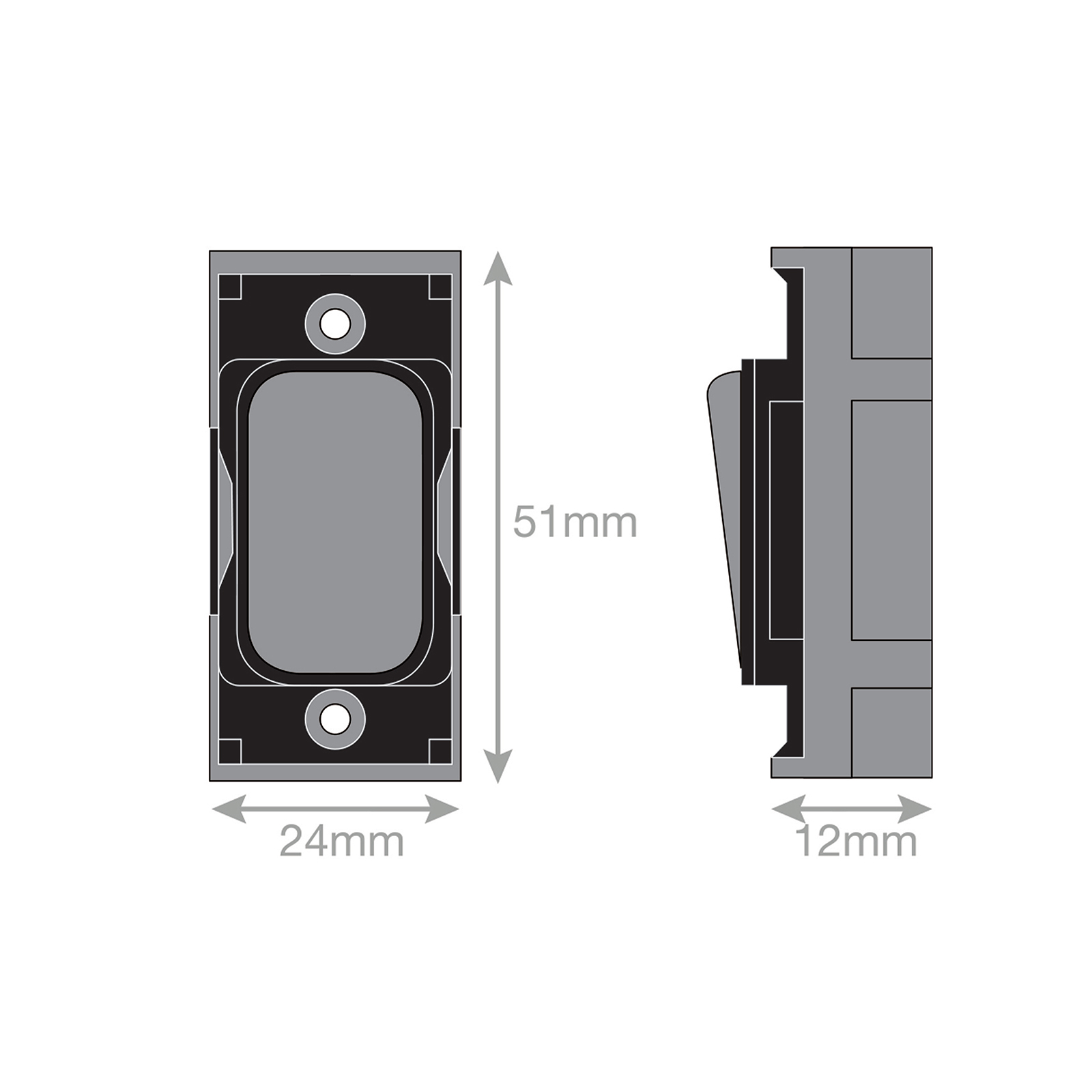 Grid switch module - 20A DP switch engraved 
