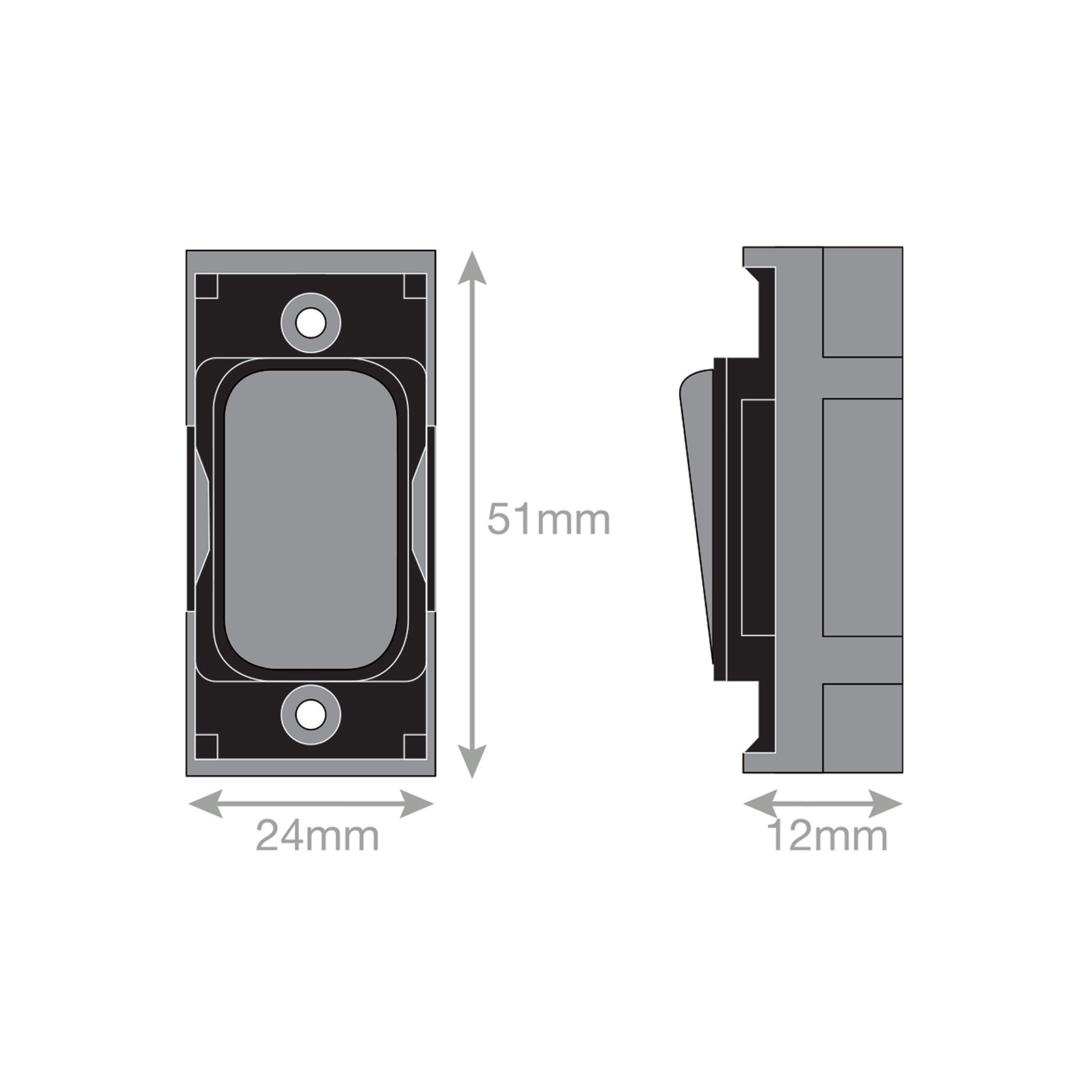 Grid switch module - 20A DP switch engraved 