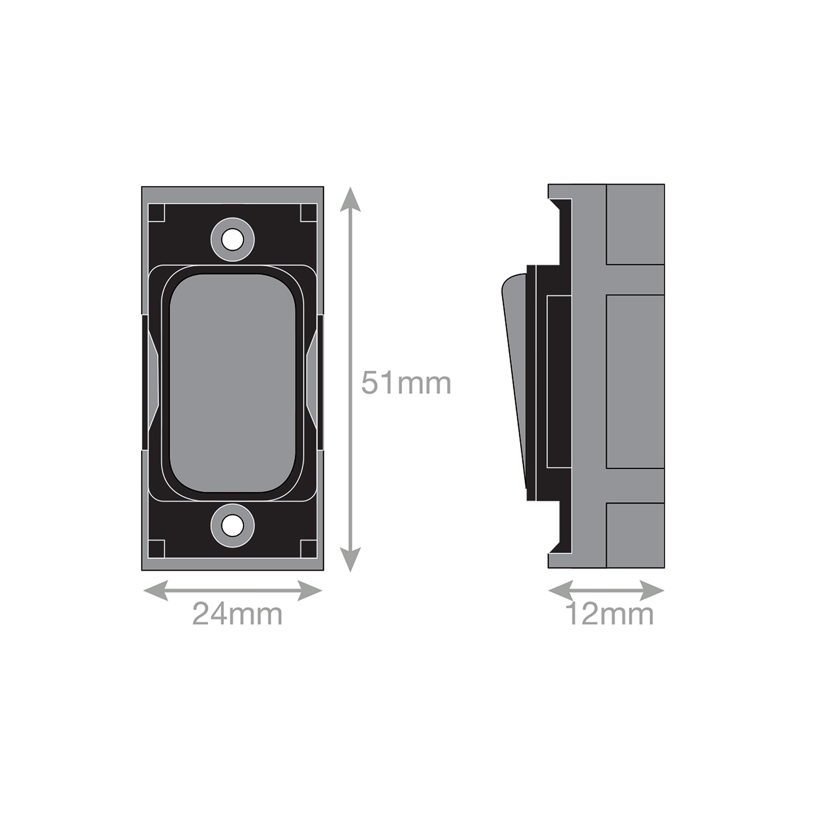 Grid switch module - 20A DP switch engraved 