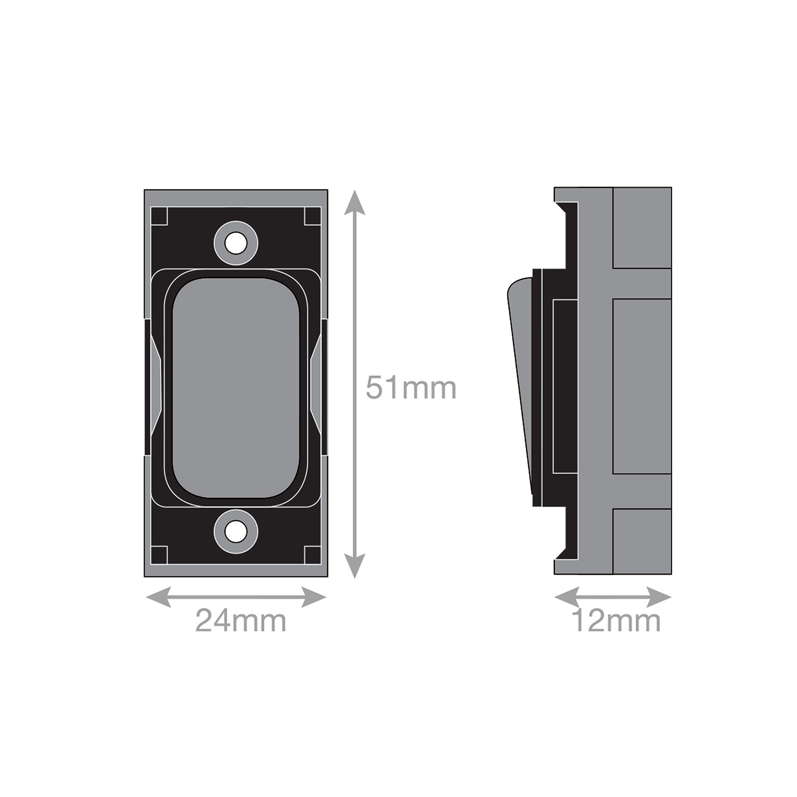 Grid switch module - 20A DP switch engraved 