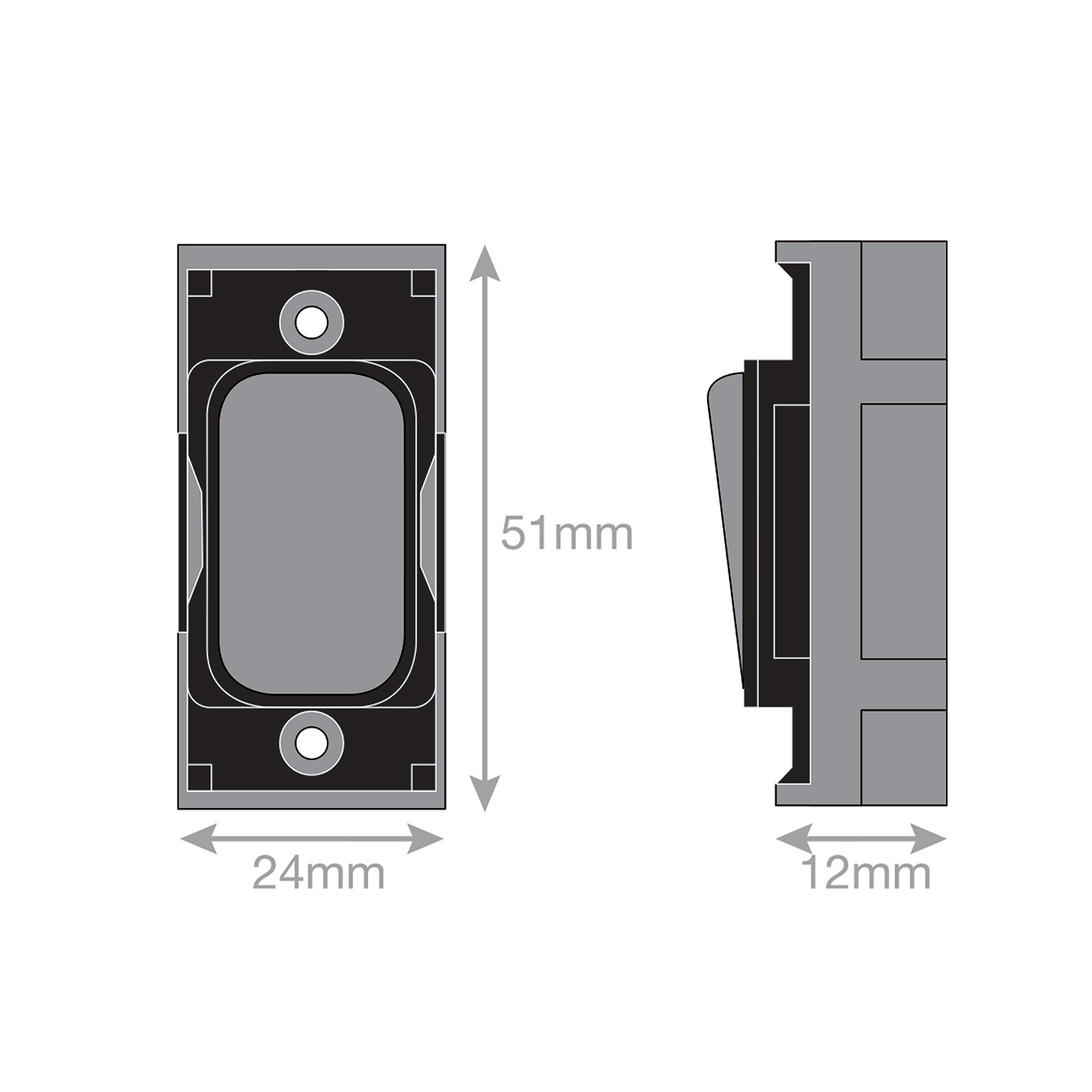 Grid switch module - 20A DP switch engraved 
