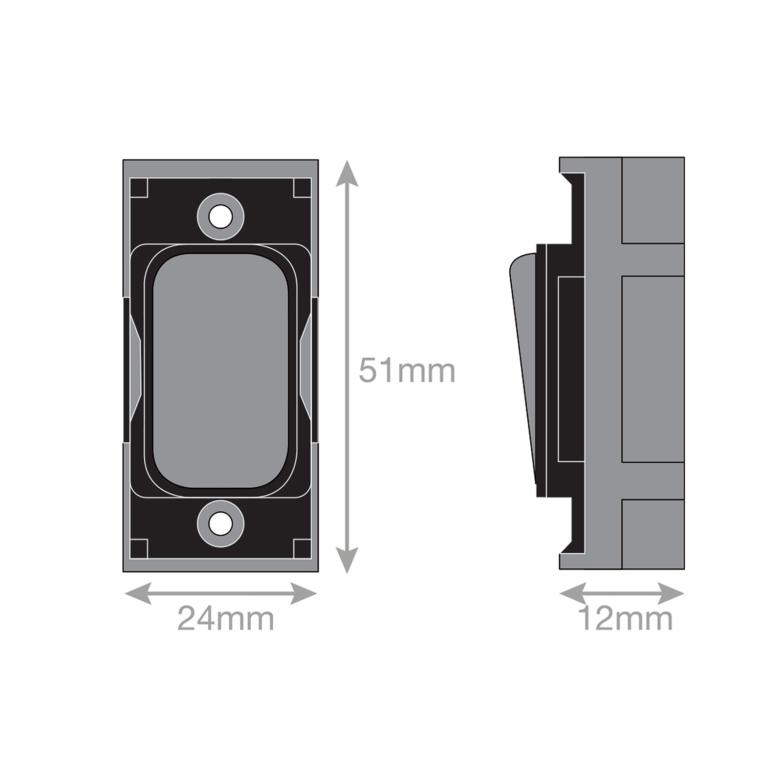 Grid switch module - 20A DP switch engraved 
