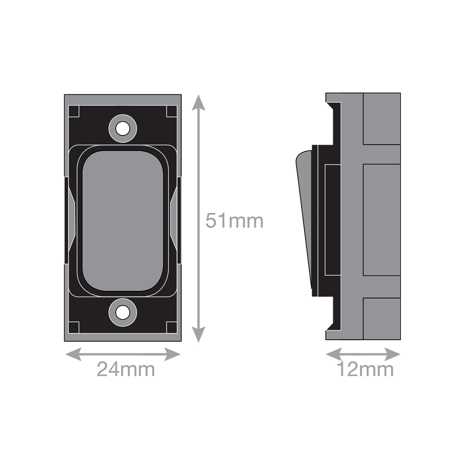 Grid switch module - 20A DP switch engraved 
