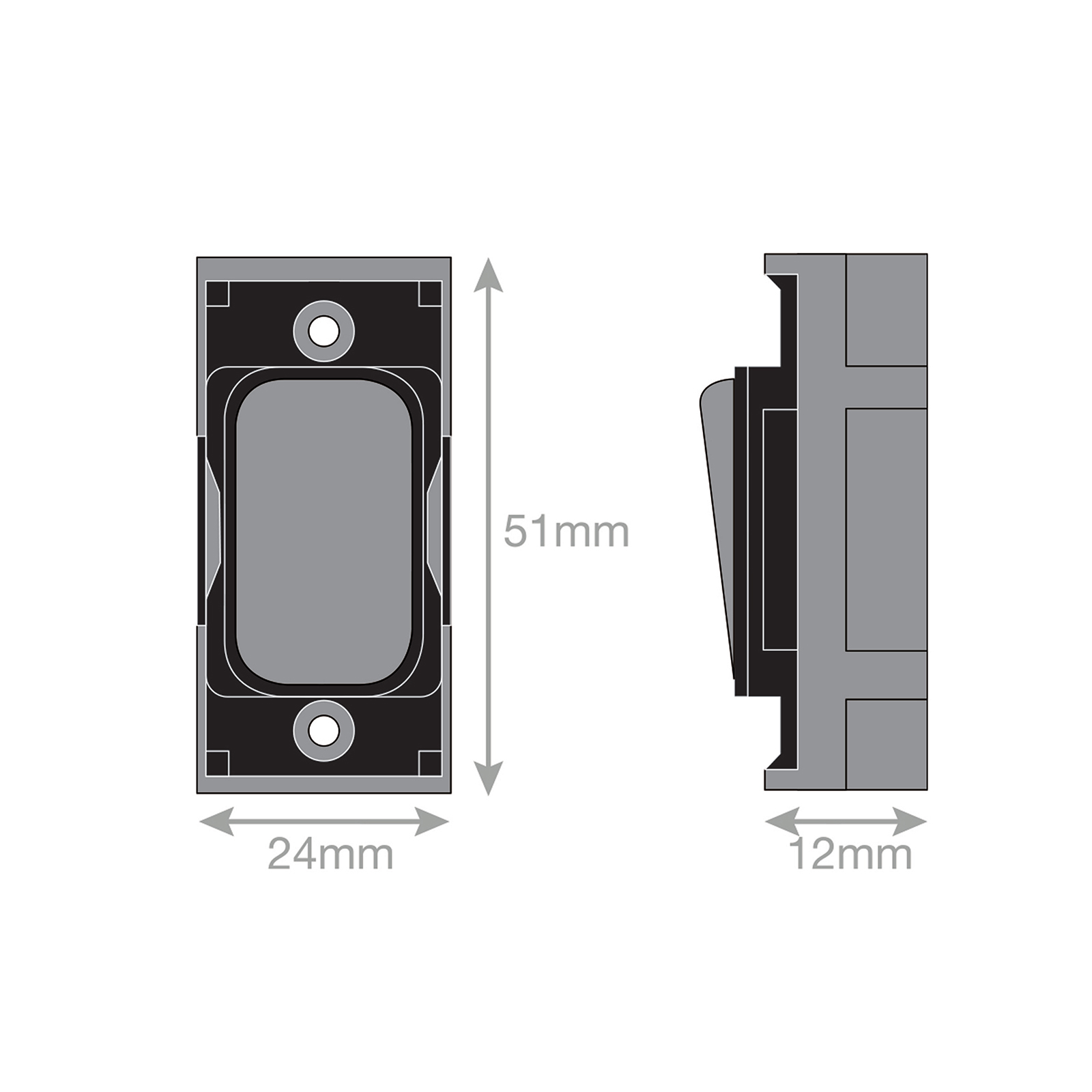 Grid switch module - 20A DP switch engraved 