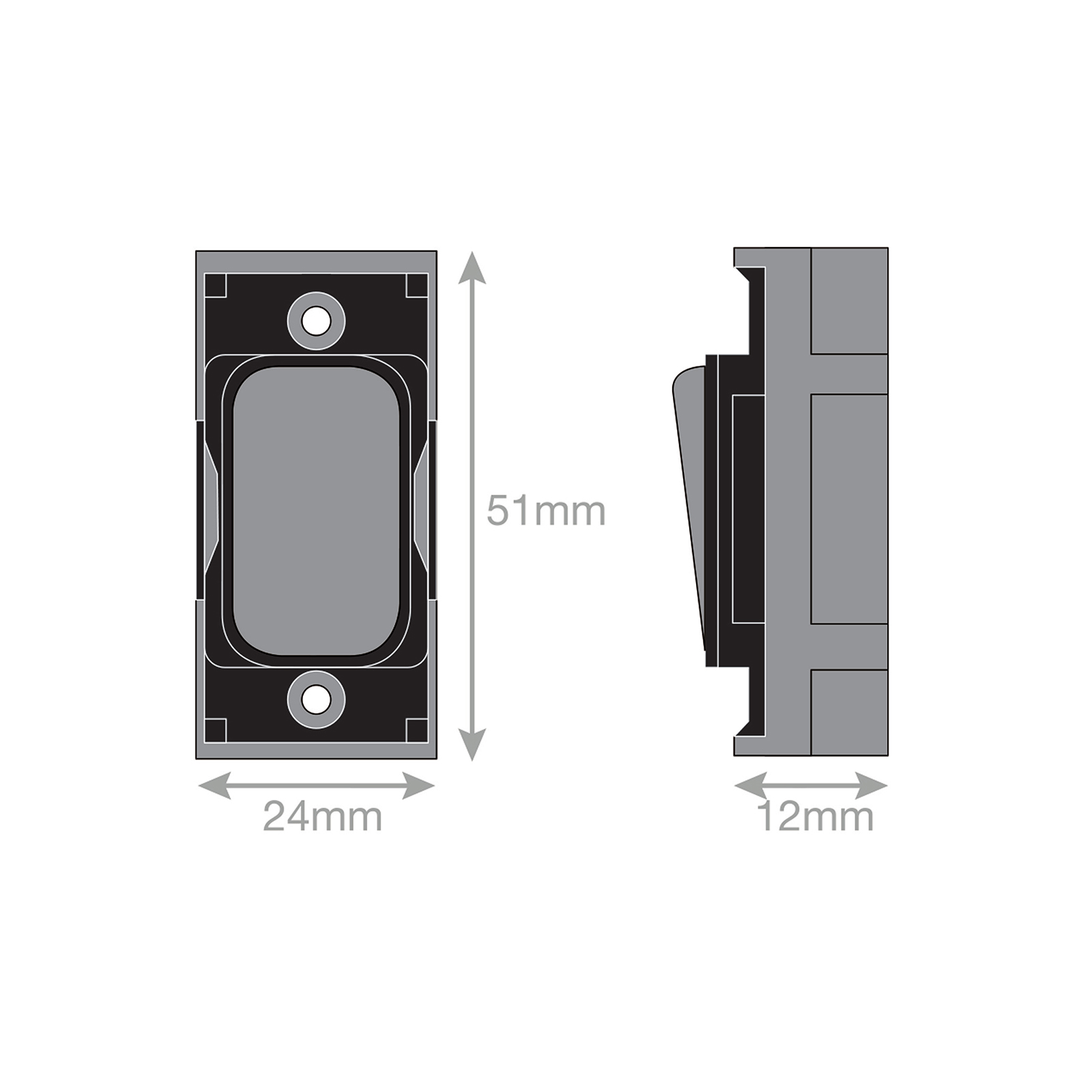 Grid switch module - 20A DP switch engraved 