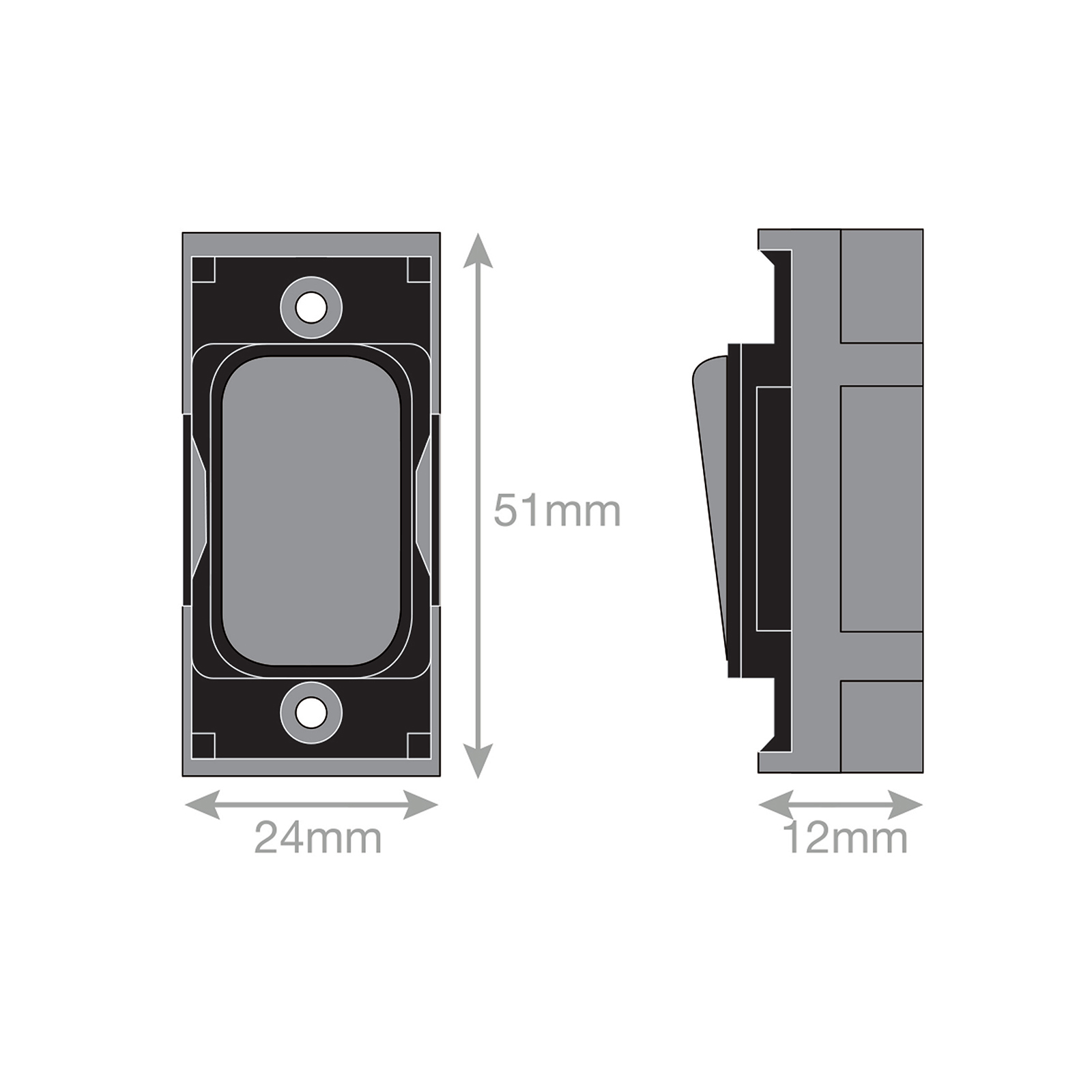 Grid switch module - 20A DP switch engraved 
