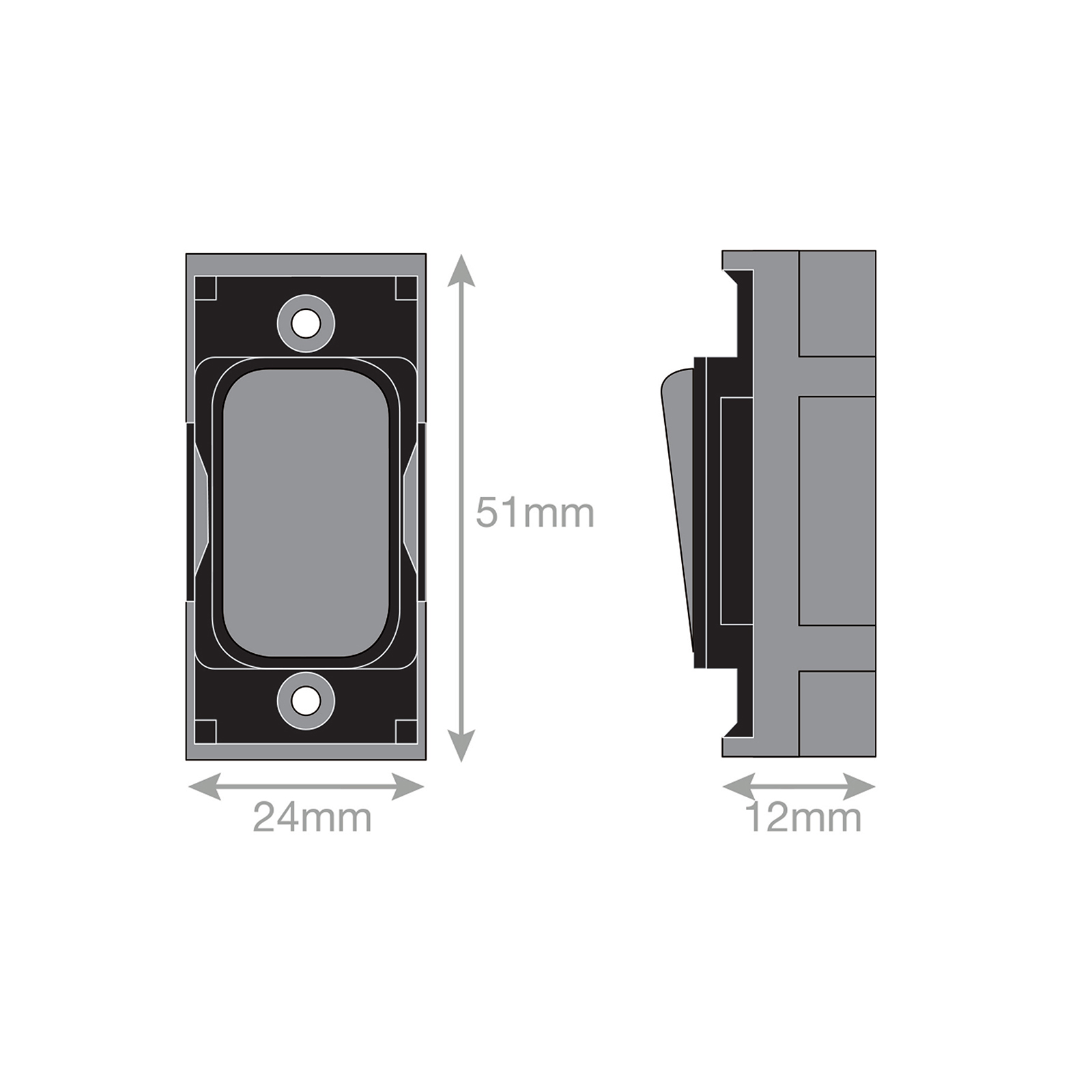 Grid switch module - 20A DP switch engraved 