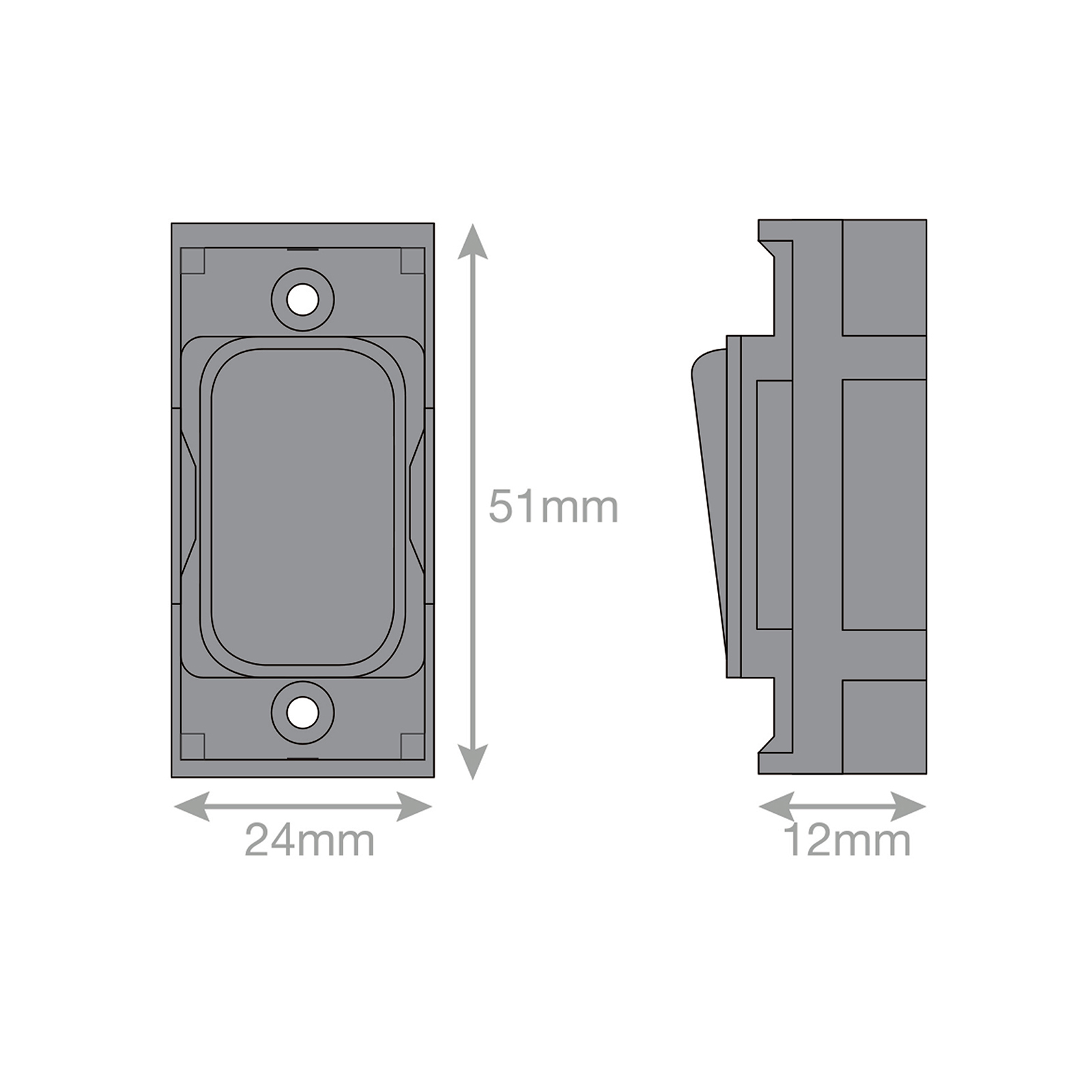 Grid switch module - 20A DP switch engraved 