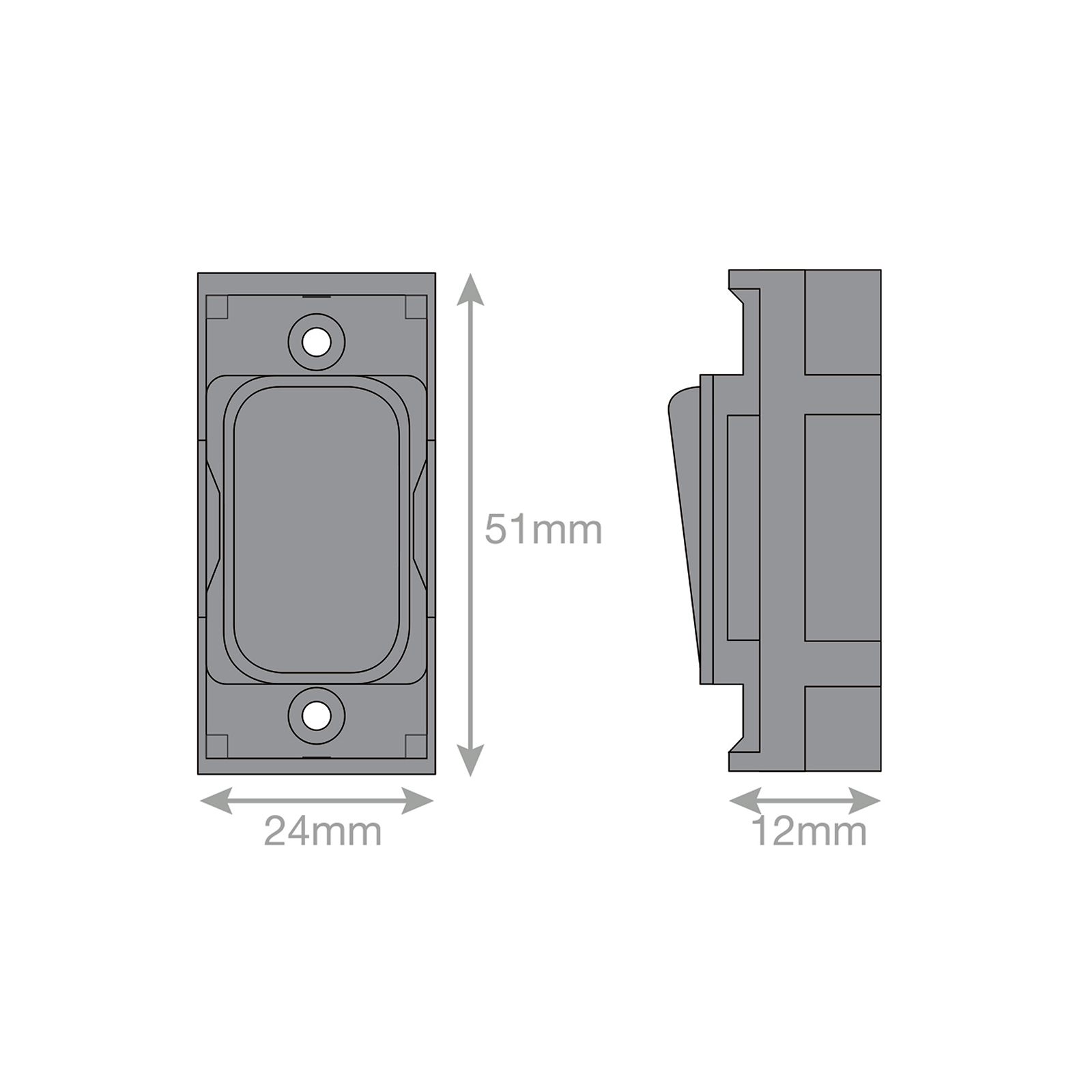 Grid switch module - 20A DP switch engraved 