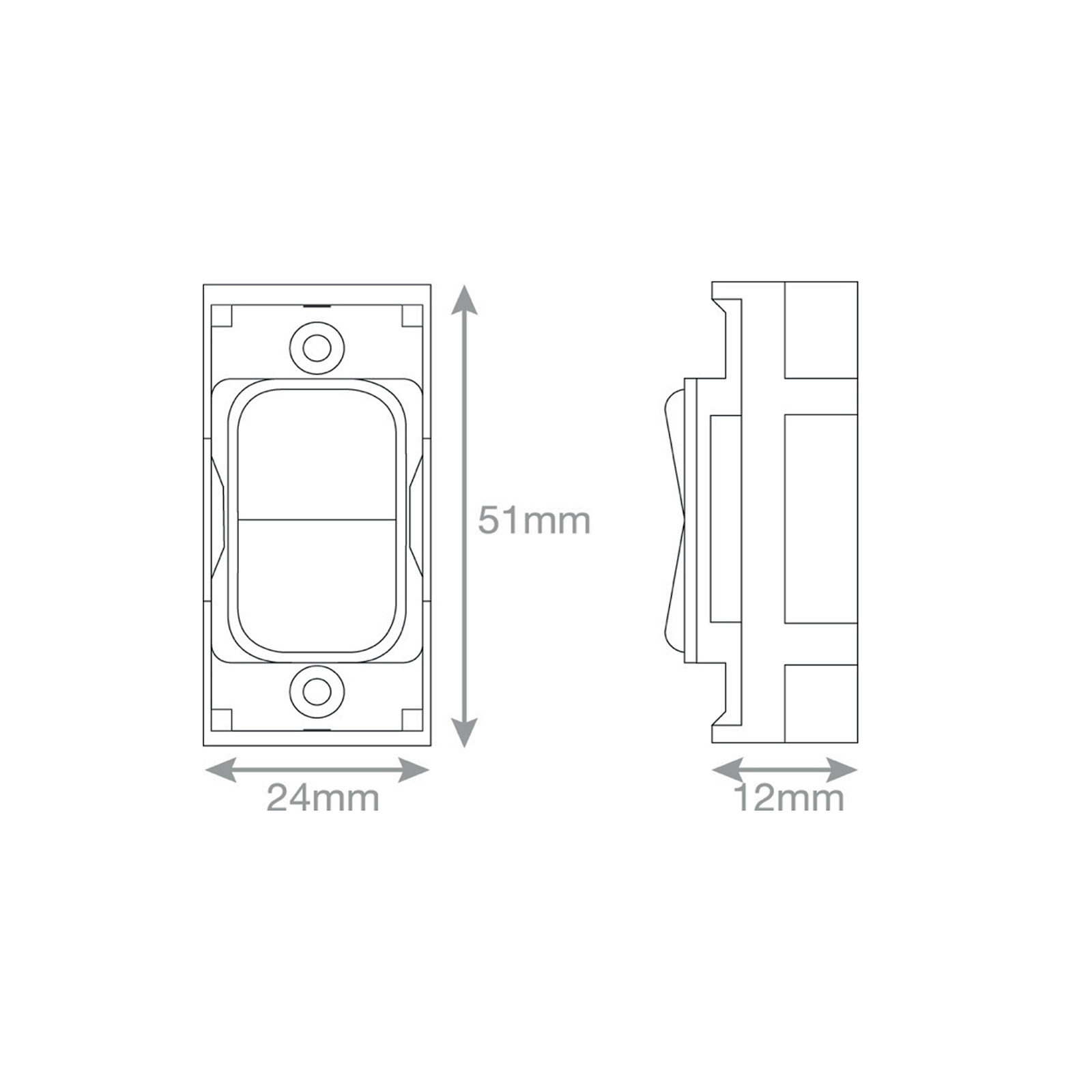 GRID360 Module - 20 Amp SP 2 Way Centre Off Retractive Switch -  Selectric GRID360