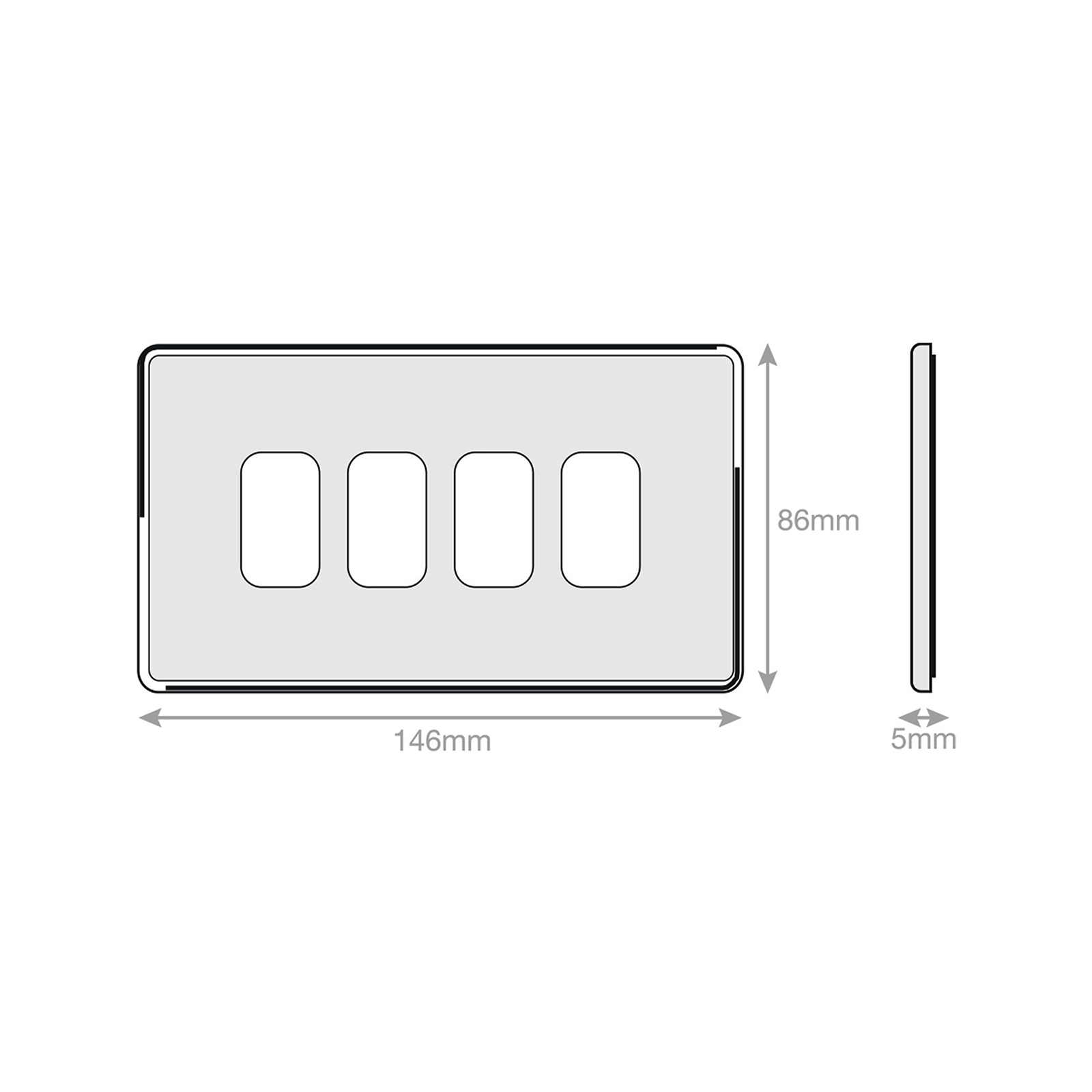 5M-PLUS - GRID360 Modular Plate - 4 Aperture - Range GRID360