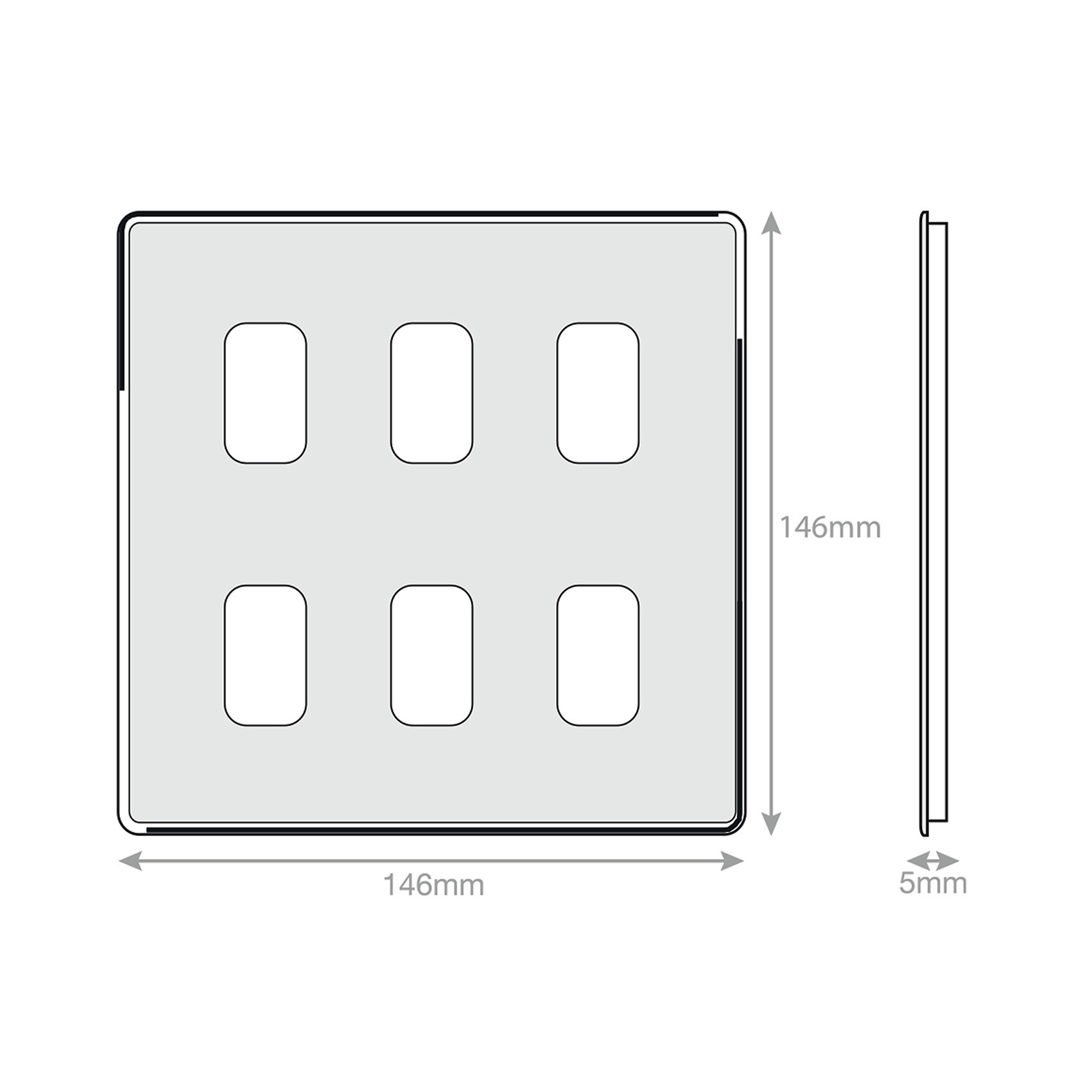 5M-PLUS - GRID360 Modular Plate - 6 Aperture - Range GRID360