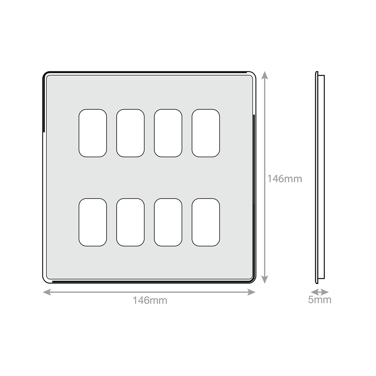 5M-PLUS - GRID360 Modular Plate - 8 Aperture - Range GRID360