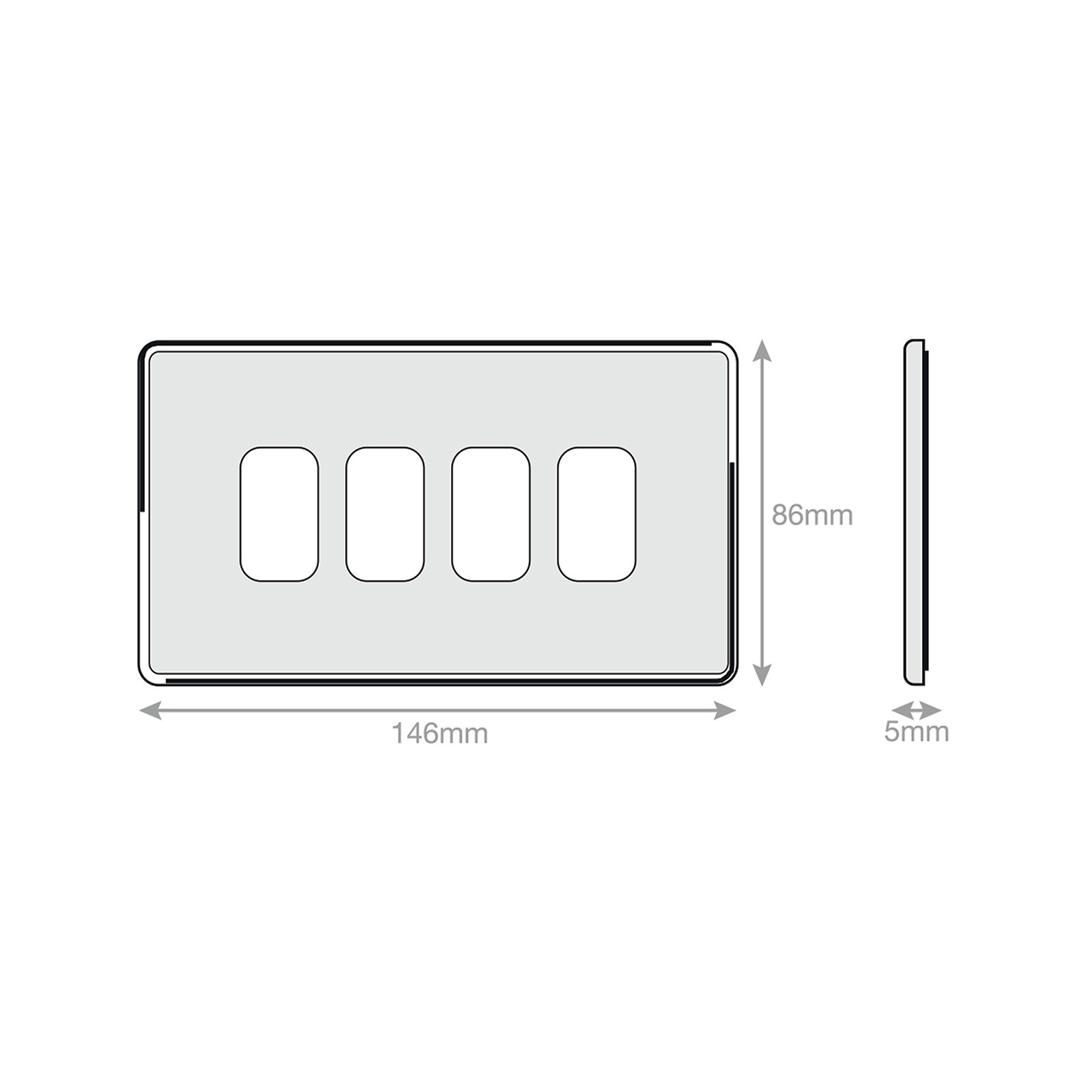 5M-PLUS - GRID360 Modular Plate - 4 Aperture - Range GRID360