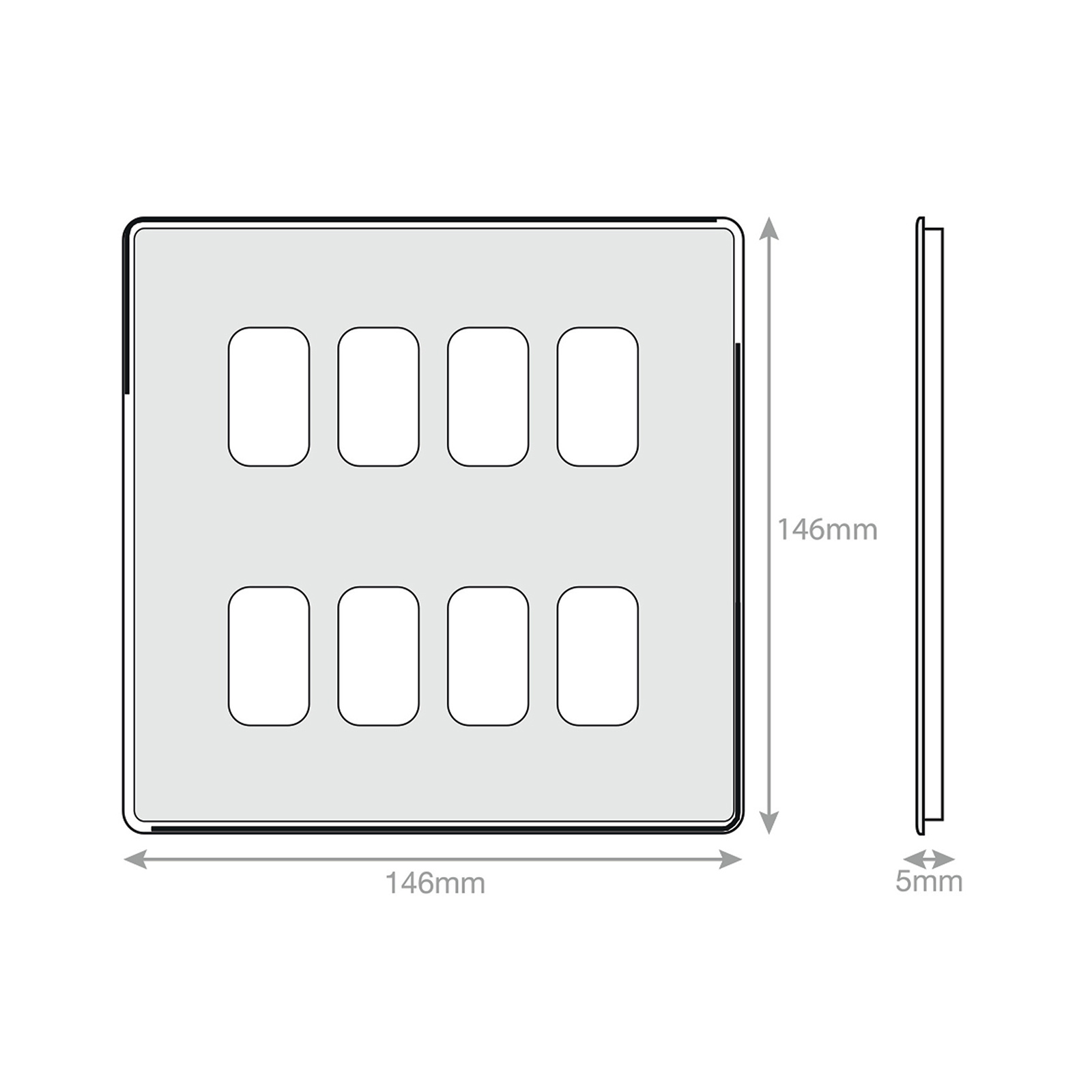5M-PLUS - GRID360 Modular Plate - 8 Aperture - Range GRID360