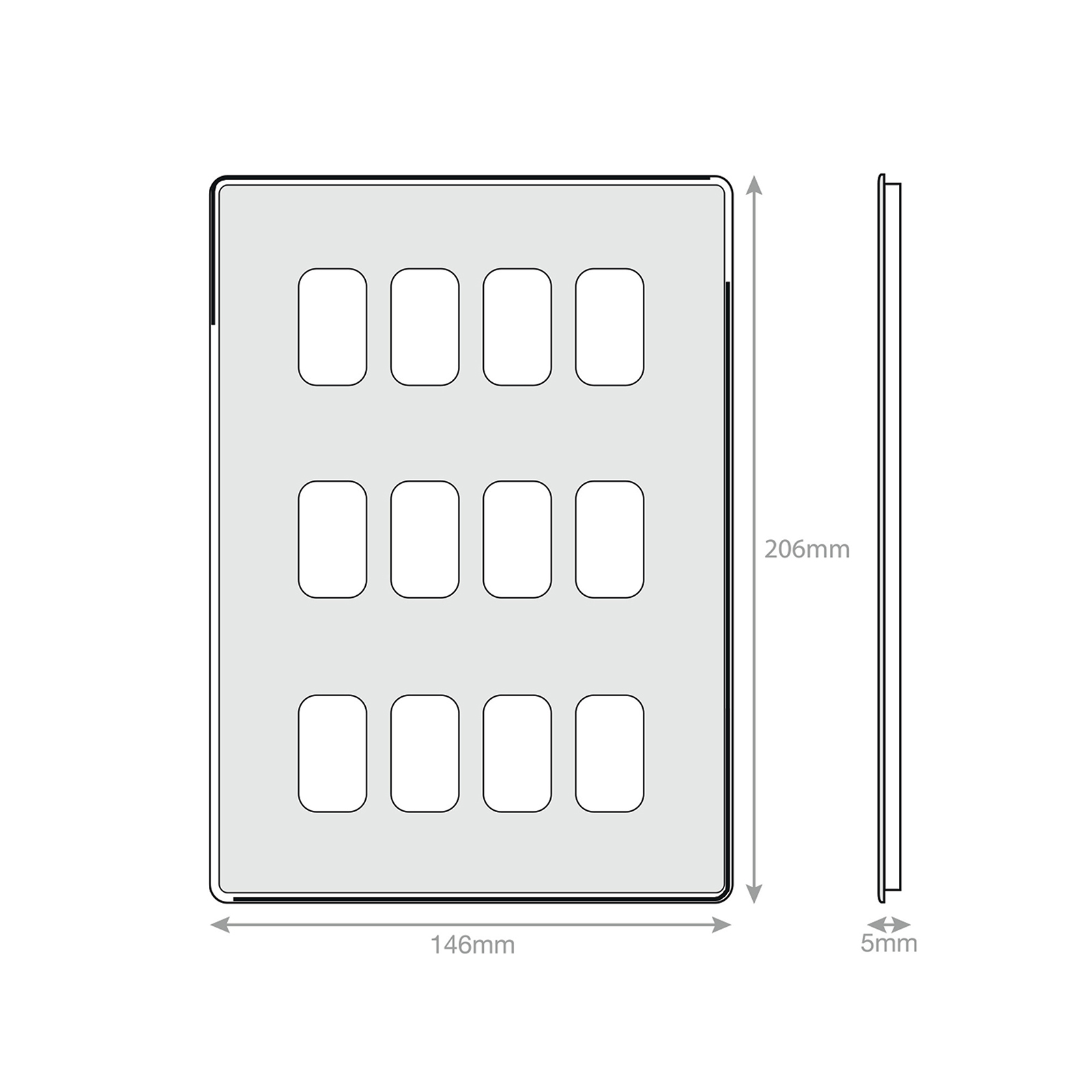 5M-PLUS - GRID360 Modular Plate - 12 Aperture - Range GRID360