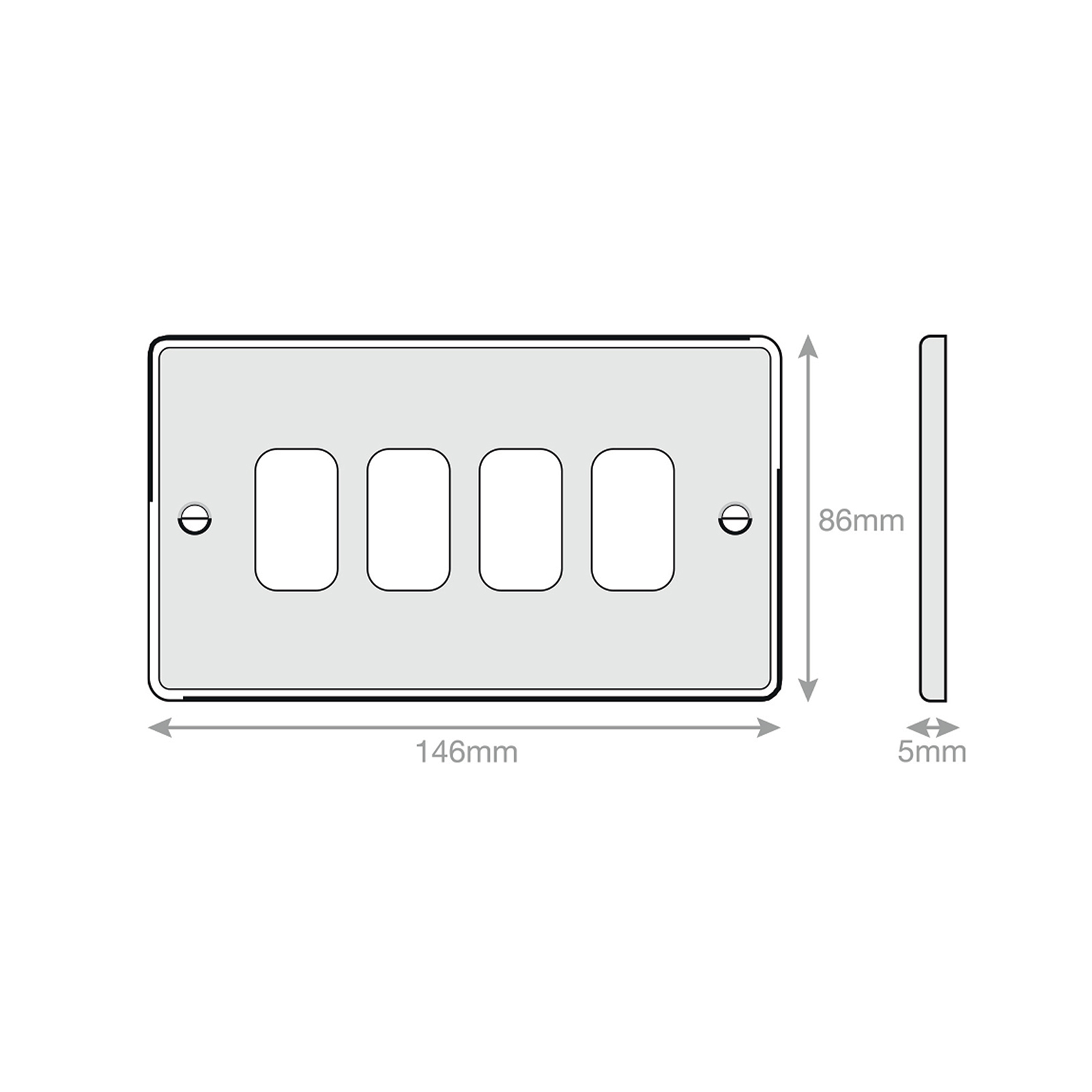 5M - GRID360 Modular Plate - 4 Aperture - Range GRID360