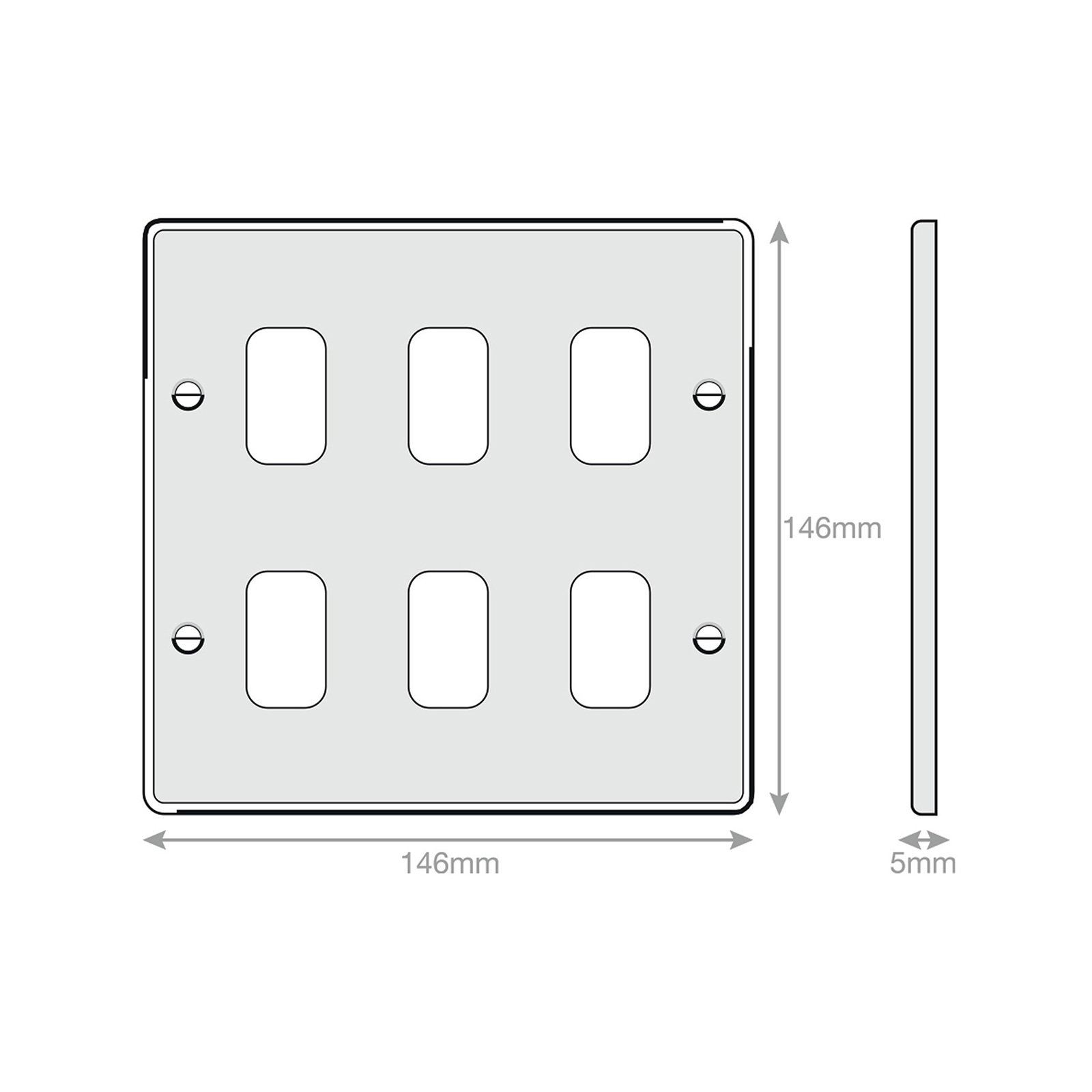 5M - GRID360 Modular Plate - 6 Aperture - Range GRID360