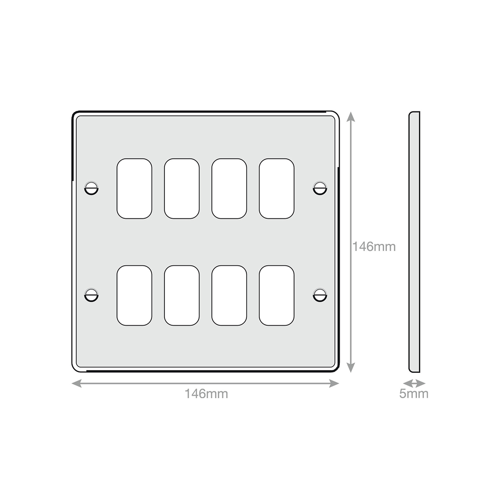 5M - GRID360 Modular Plate - 8 Aperture - Range GRID360