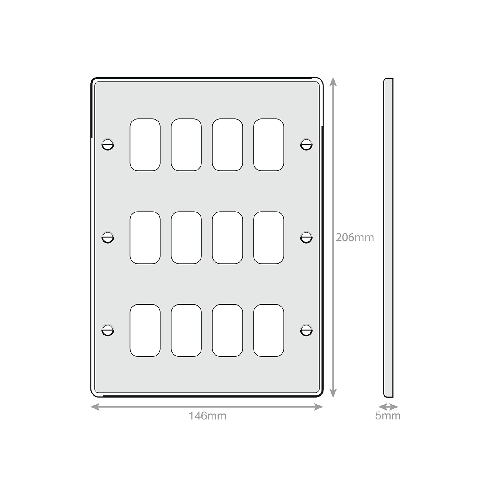 5M - GRID360 Modular Plate - 12 Aperture - Range GRID360