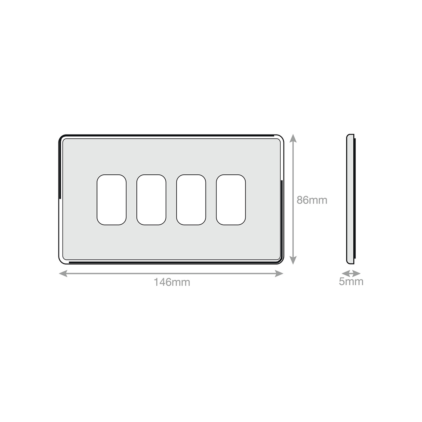 5M-PLUS - GRID360 Modular Plate - 4 Aperture - Range GRID360