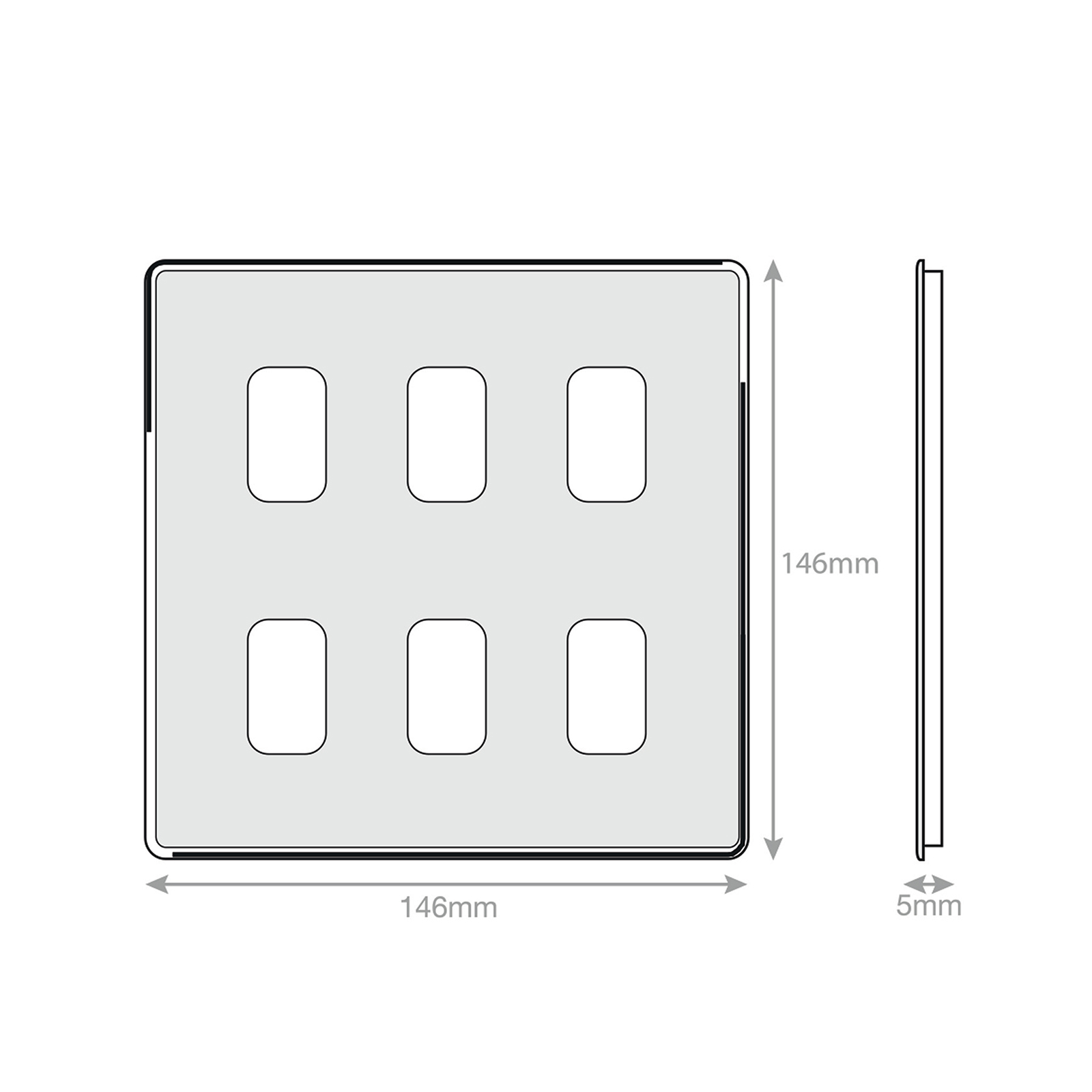 5M-PLUS - GRID360 Modular Plate - 6 Aperture - Range GRID360
