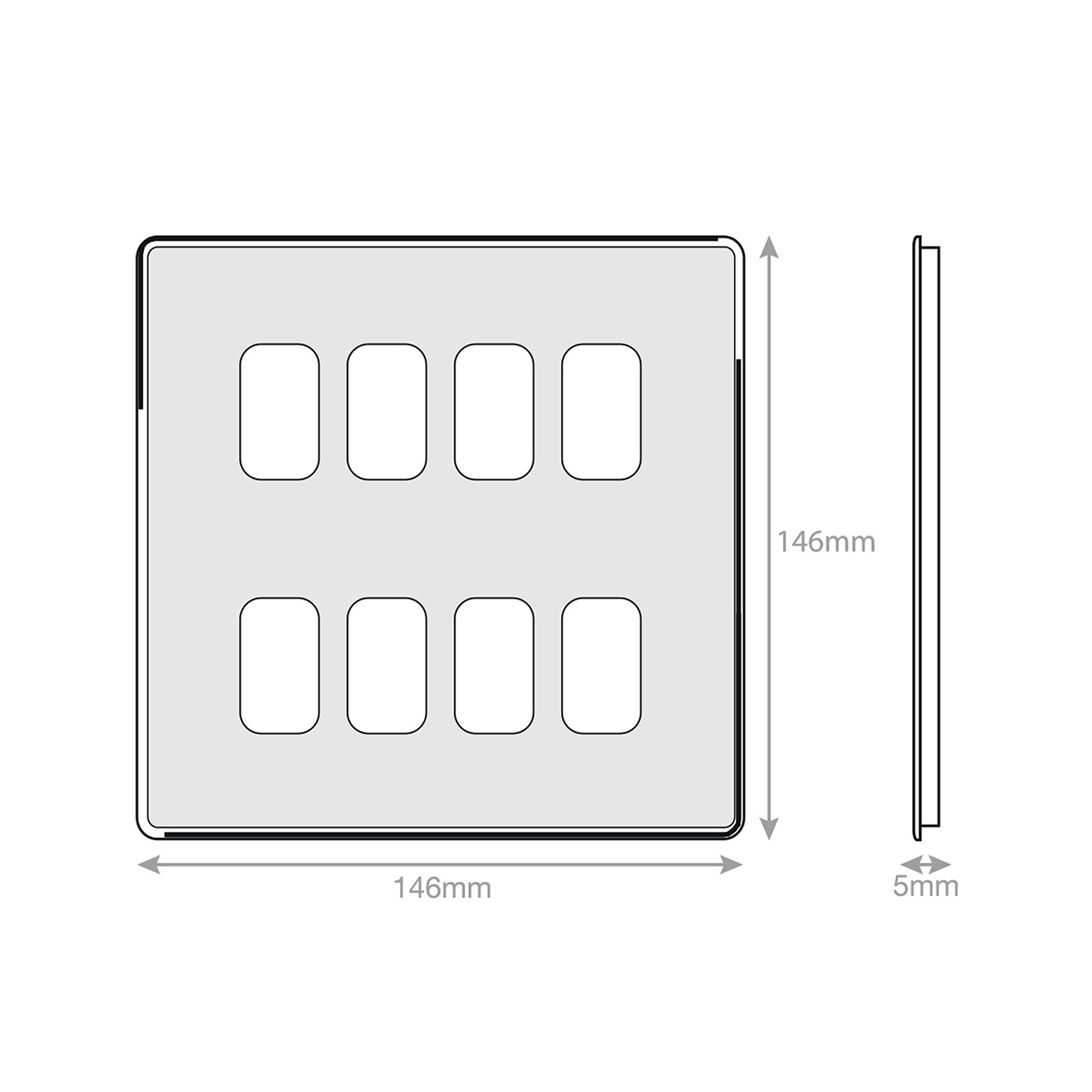 5M-PLUS - GRID360 Modular Plate - 8 Aperture - Range GRID360