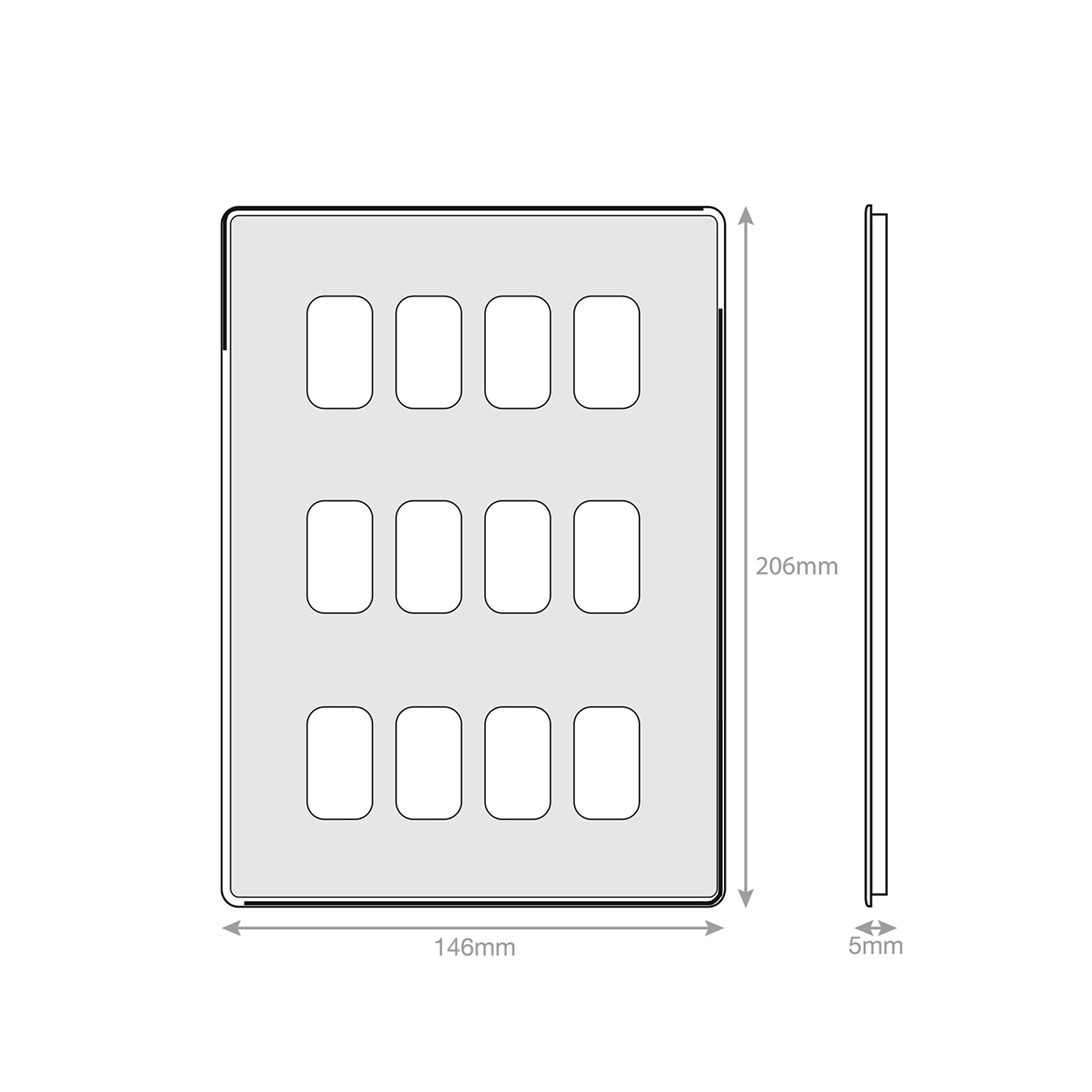 5M-PLUS - GRID360 Modular Plate - 12 Aperture - Range GRID360