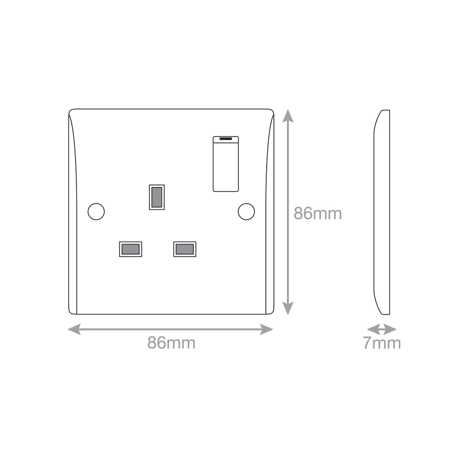 13 Amp Socket Outlet DP - Switched - Range Selectric Smooth