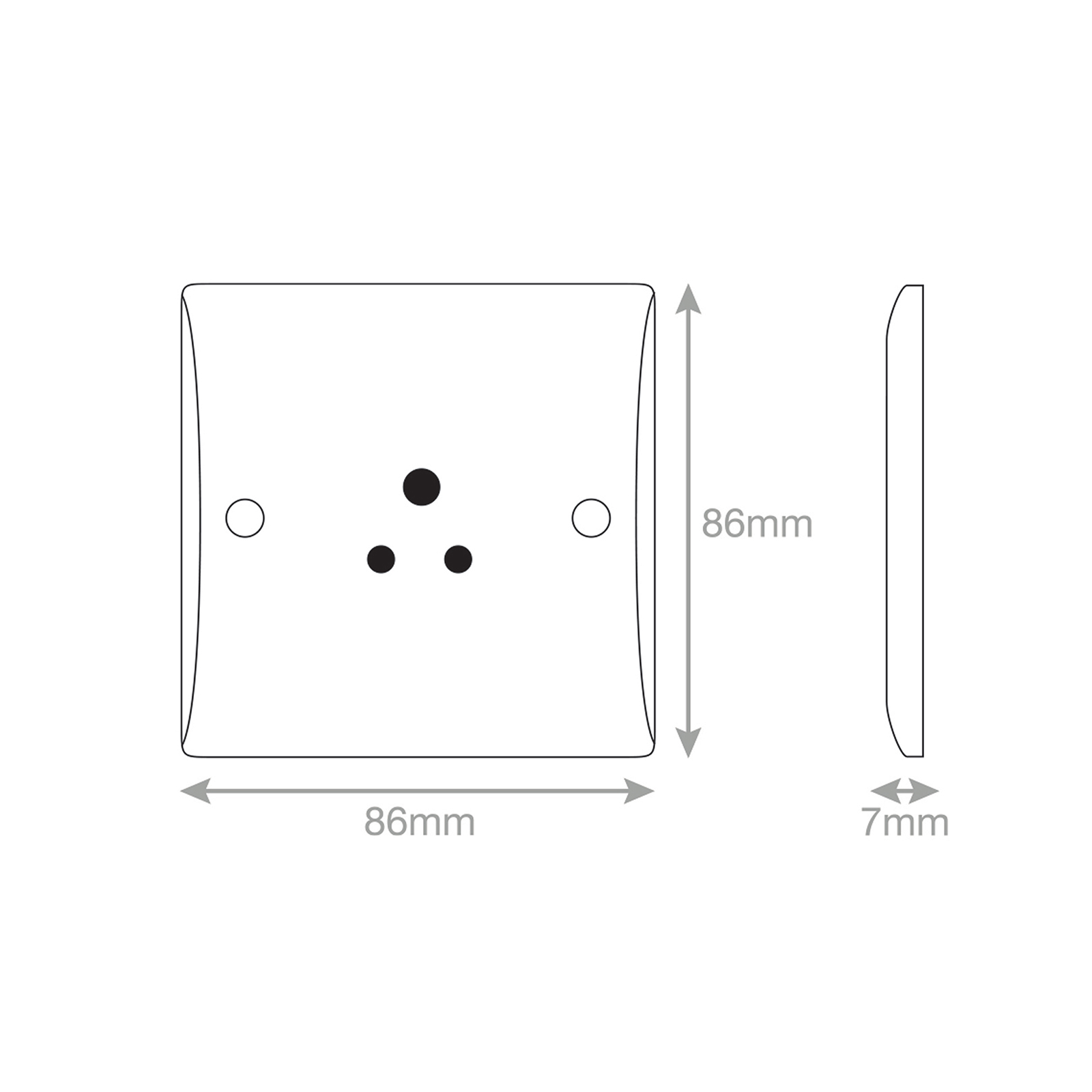 2 Amp Round Pin Socket - 3 Pin - Unswitched - Range Selectric Smooth