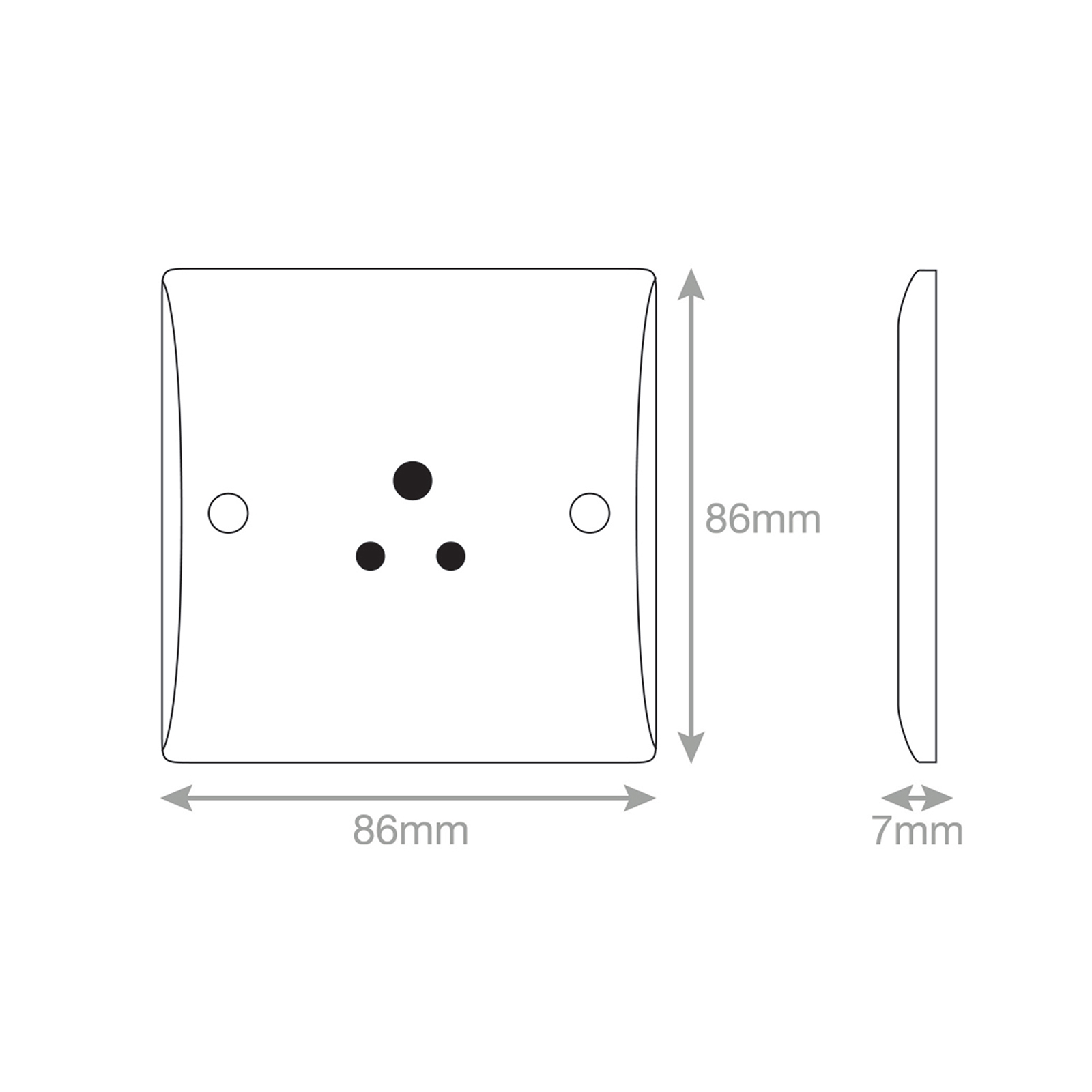 5 Amp Round Pin Socket - 3 Pin - Unswitched - Range Selectric Smooth
