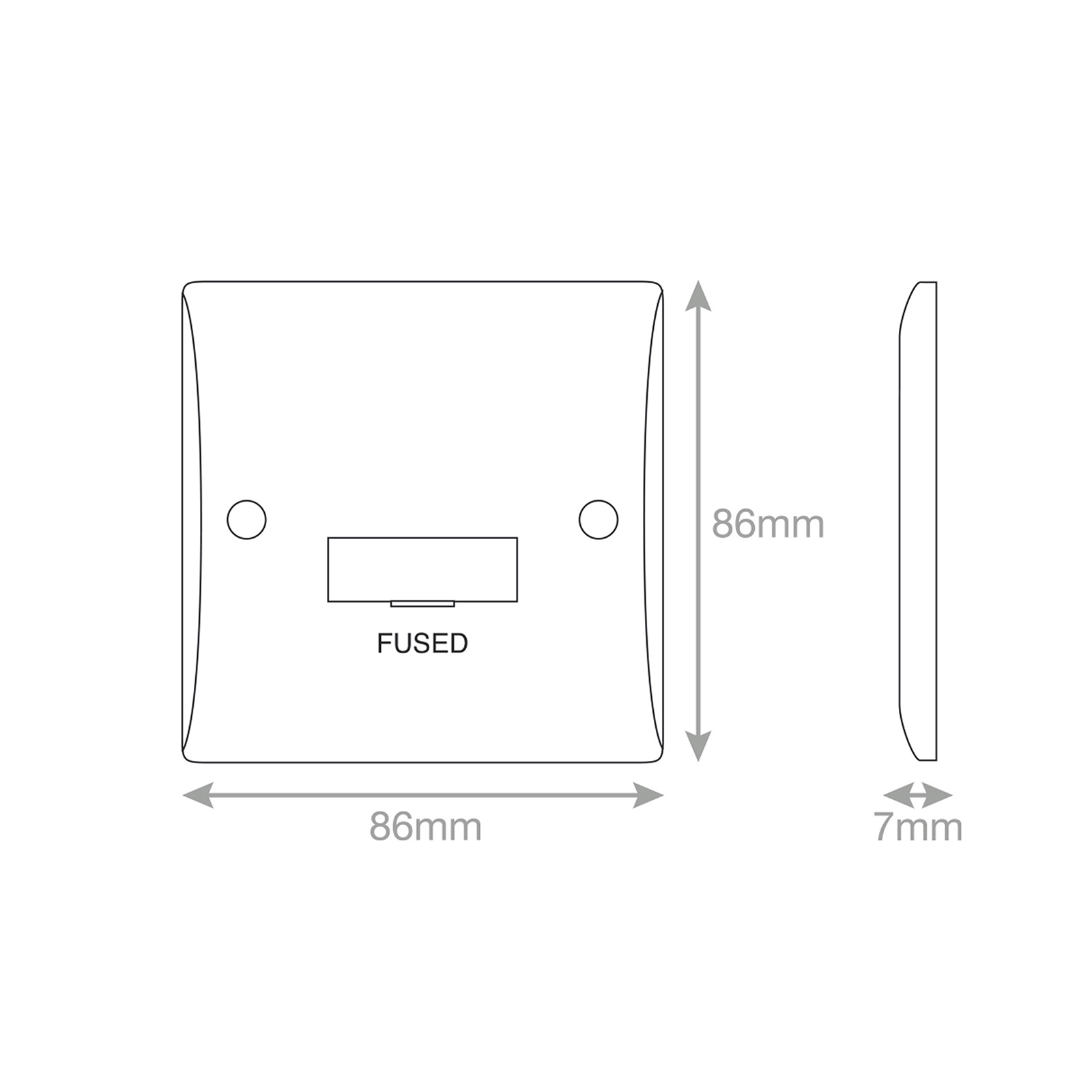 13 Amp Fused Connection Unit with Flex Outlet - Unswitched - Range Selectric Smooth