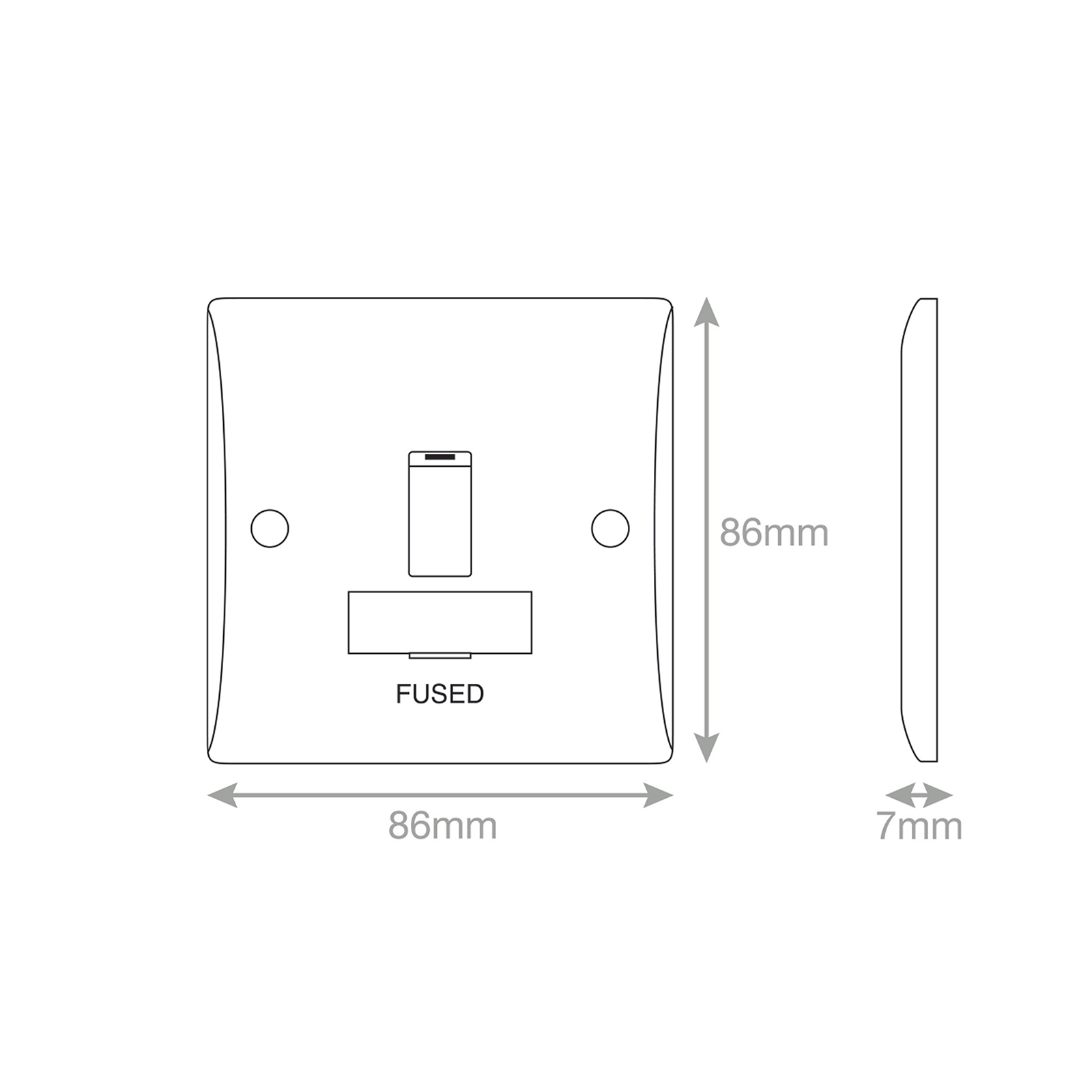 13 Amp Fused Connection Unit with Flex Outlet DP - Switched - Range Selectric Smooth