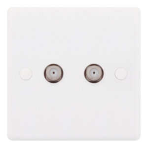 2 Gang F-Type Satellite Socket - Range Selectric Smooth