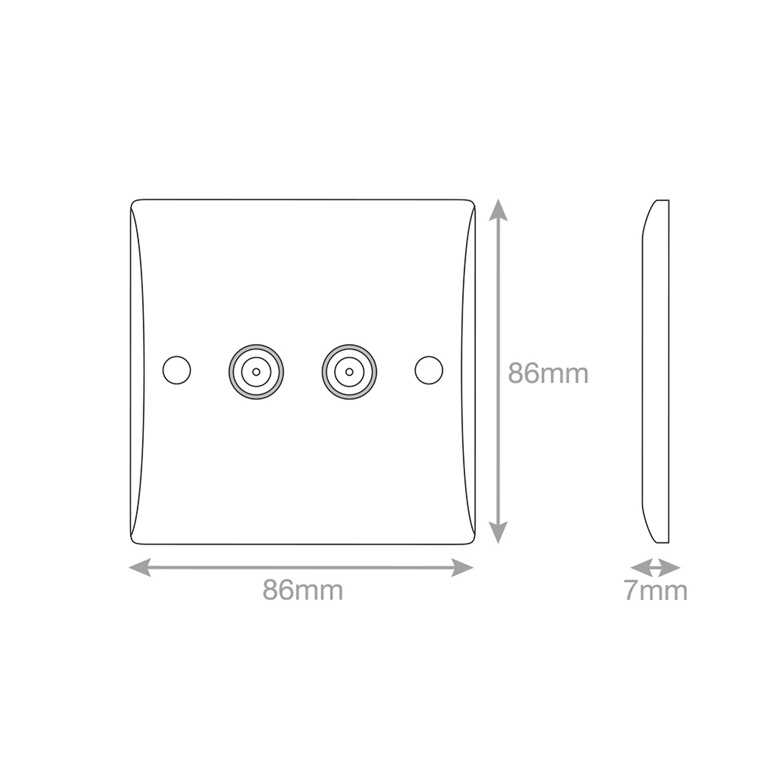 2 Gang F-Type Satellite Socket - Range Selectric Smooth