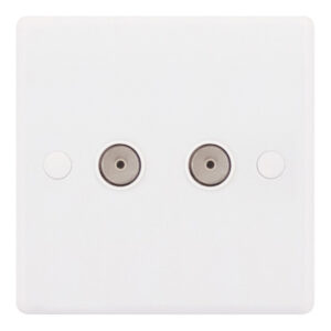 2 Gang TV/FM Coaxial/Aerial Socket - Range Selectric Smooth