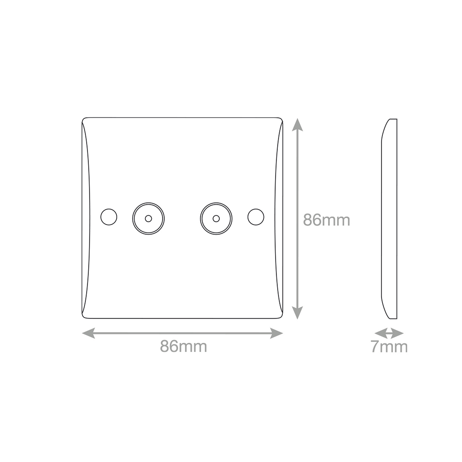 2 Gang TV/FM Coaxial/Aerial Socket - Range Selectric Smooth