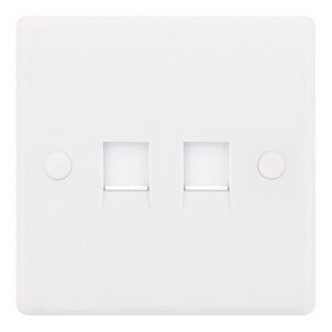 2 Gang RJ45 Computer / Data Socket - Range Selectric Smooth