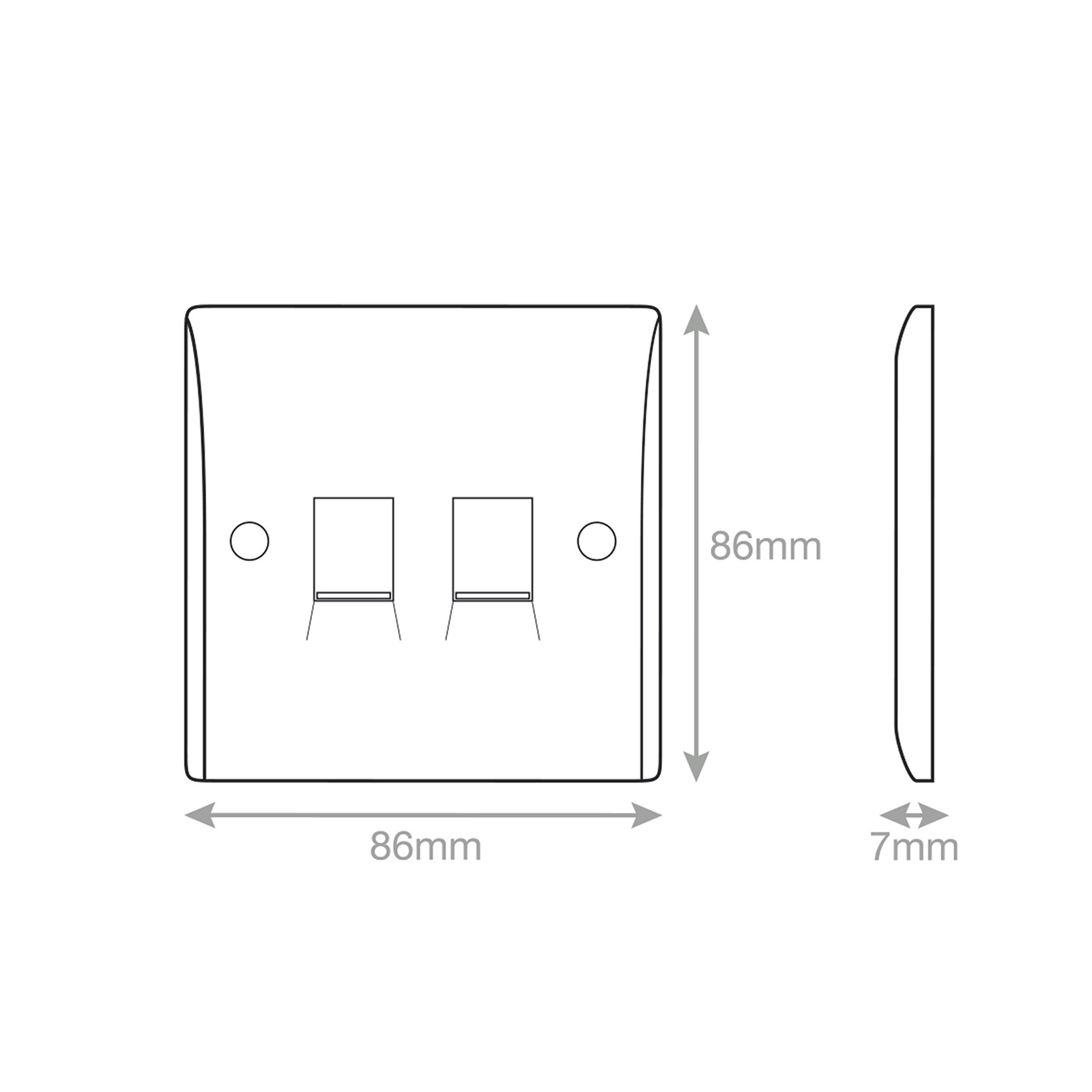 2 Gang RJ45 Computer / Data Socket - Range Selectric Smooth