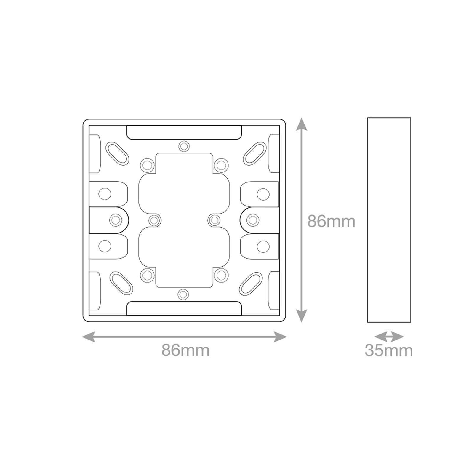 1 Gang Surface Pattress Box - 35mm Deep - Range Selectric Smooth