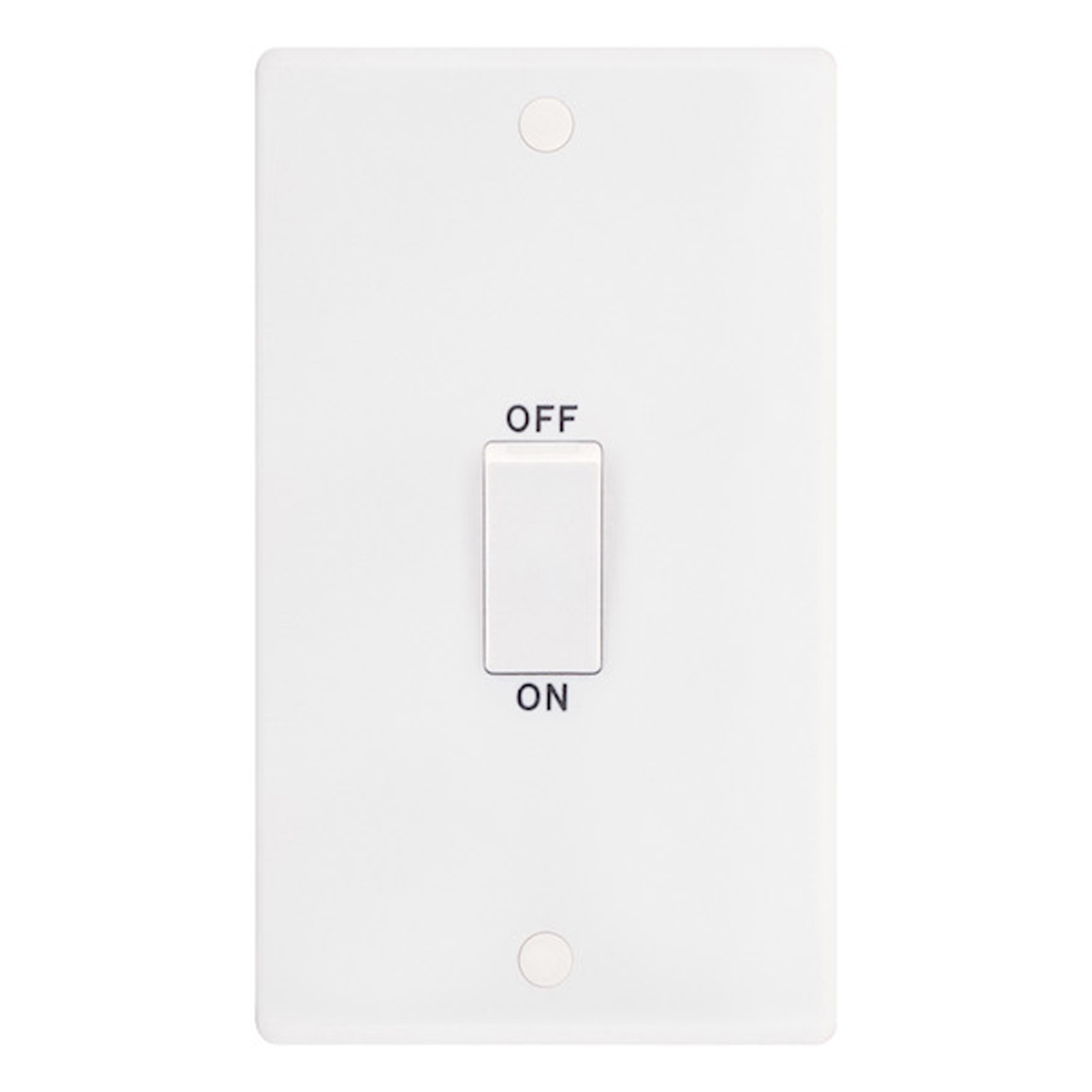 45 Amp DP Switch - 2 Gang Plate White Rocker - Range Selectric Smooth