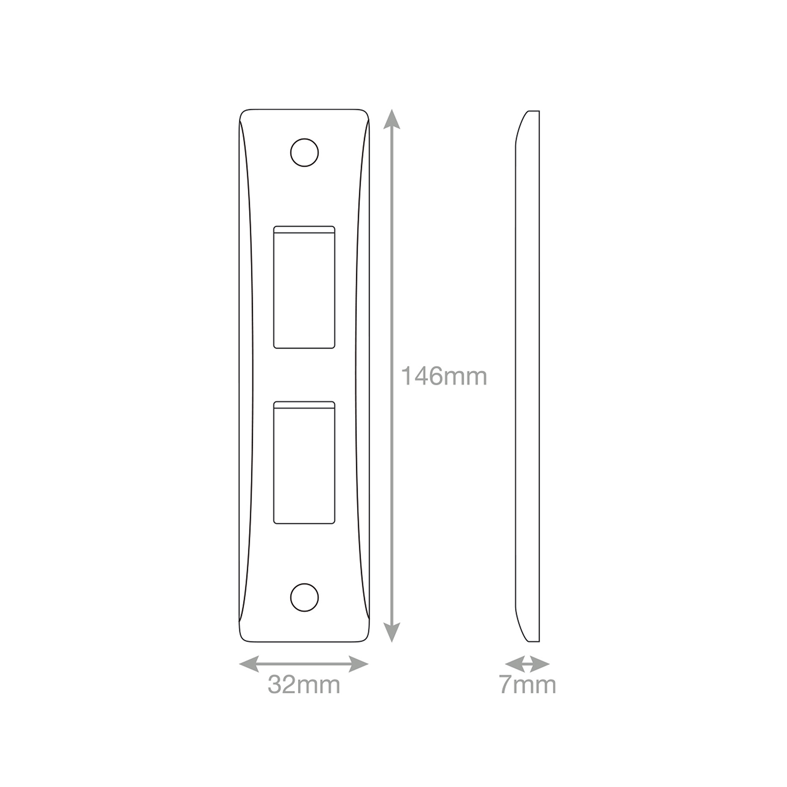 10 Amp Architrave Switch 2 Gang 2 Way - X-Rated - Range Selectric Smooth