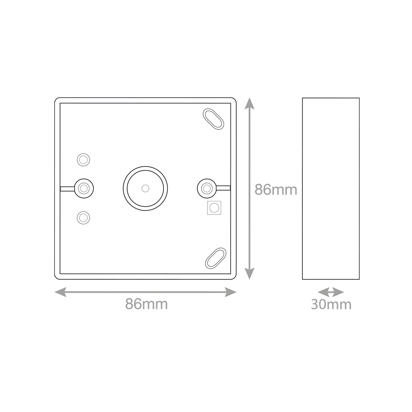 1 Gang Surface Pattress Box - 30mm Deep - ABS - Range Selectric Smooth