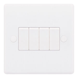 10 Amp Plate Switch - 4 Gang 2 Way - X-Rated - 1 Gang Plate - Range Selectric Smooth
