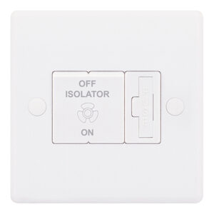 10 Amp Plate Switch - 3 Pole Fan Isolator switch with 13A Fuse -  Selectric Smooth