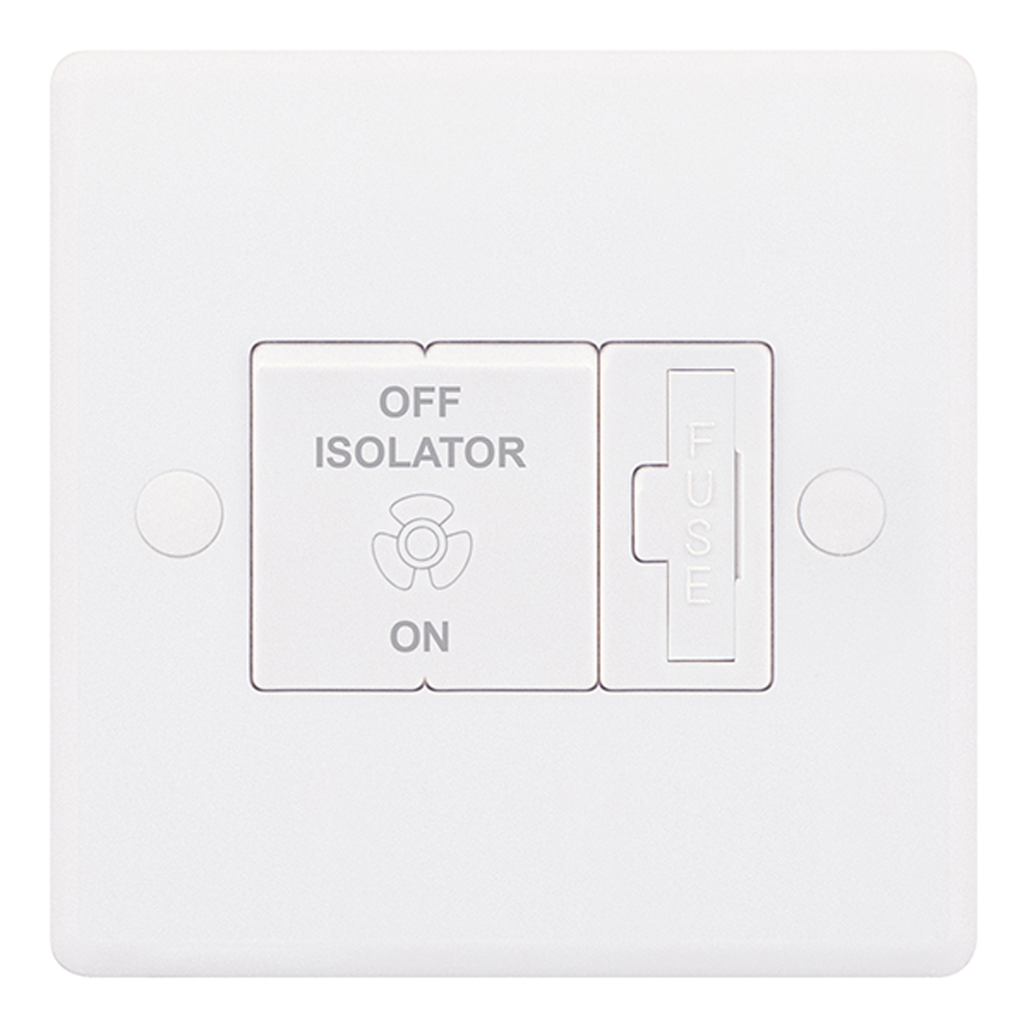 10 Amp Plate Switch - 3 Pole Fan Isolator switch with 13A Fuse -  Selectric Smooth