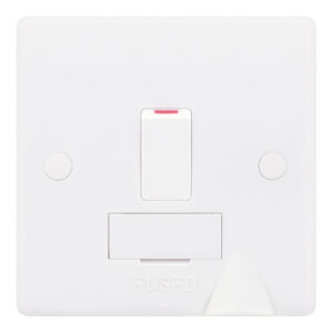 13 Amp Fused Connection Unit with Bottom Flex Outlet DP - Switched - Range Selectric Smooth